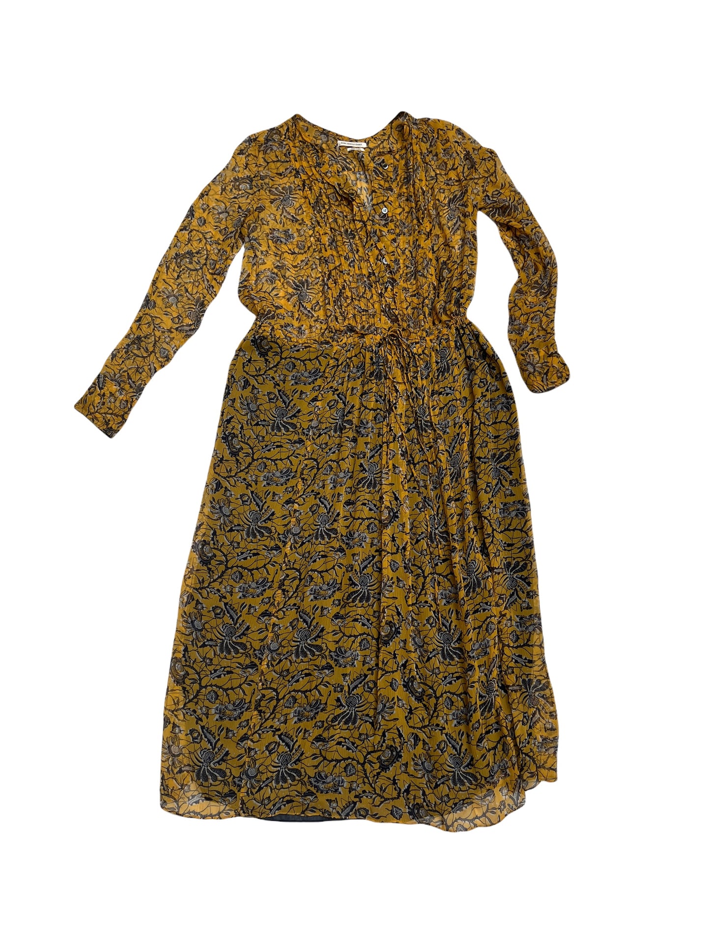 Yellow & Black Silk Dress - XS