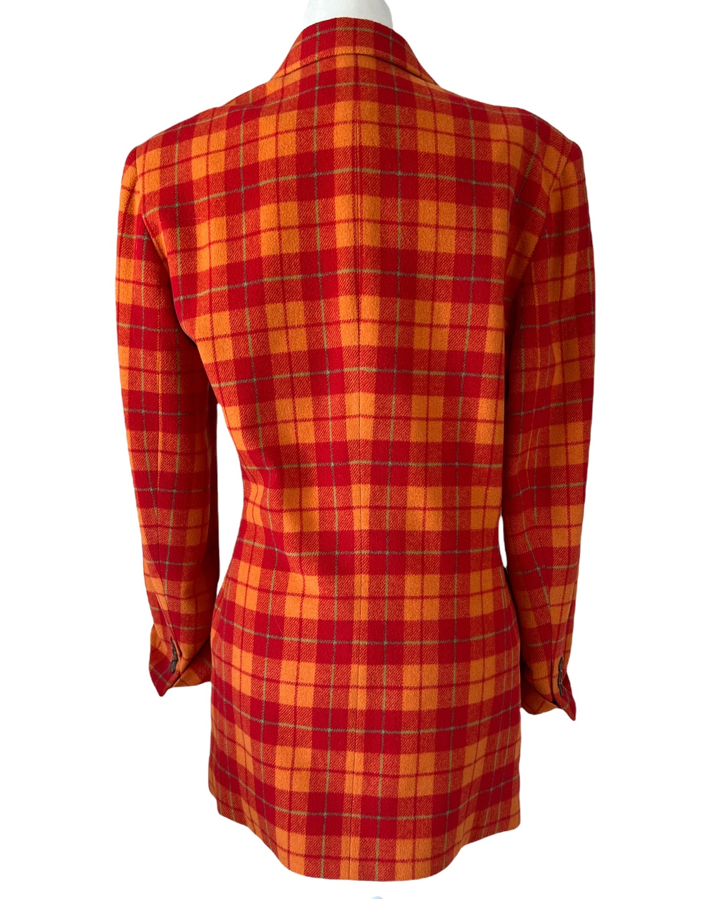 Vintage Orange Checker Blazer - M