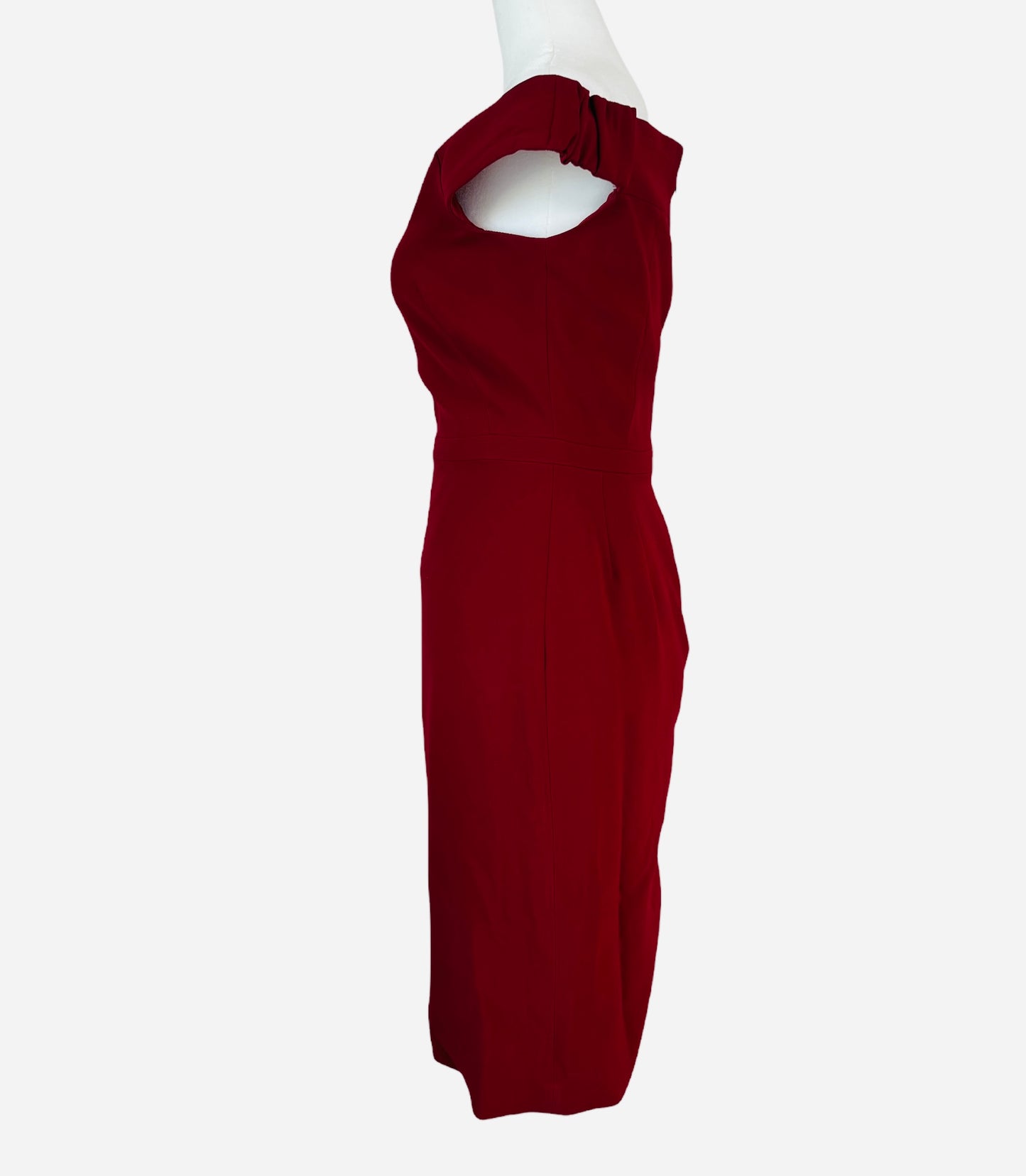 Burgundy Bateau Neckline - S