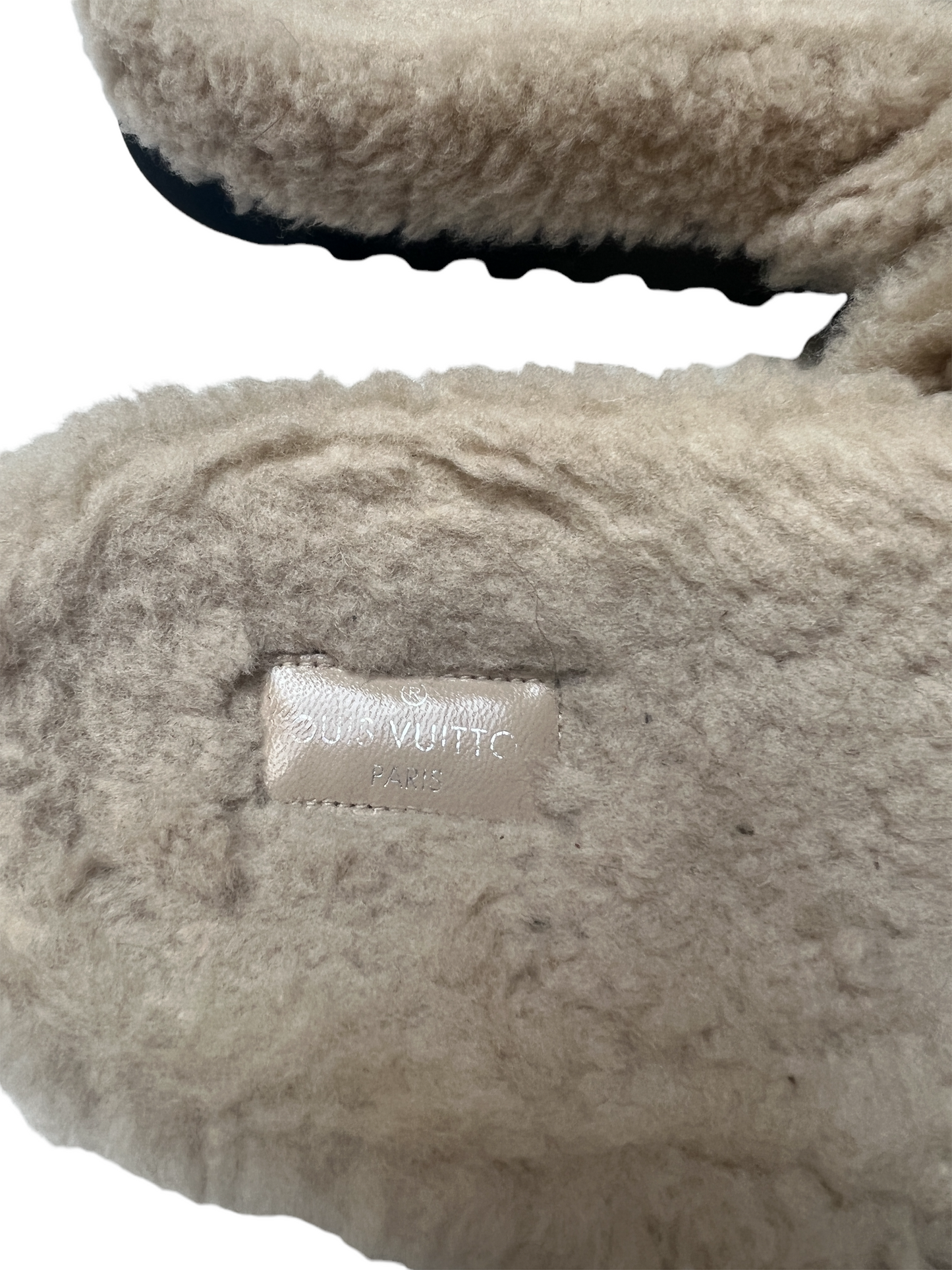 Paseo Logo Leather And Shearling Slides