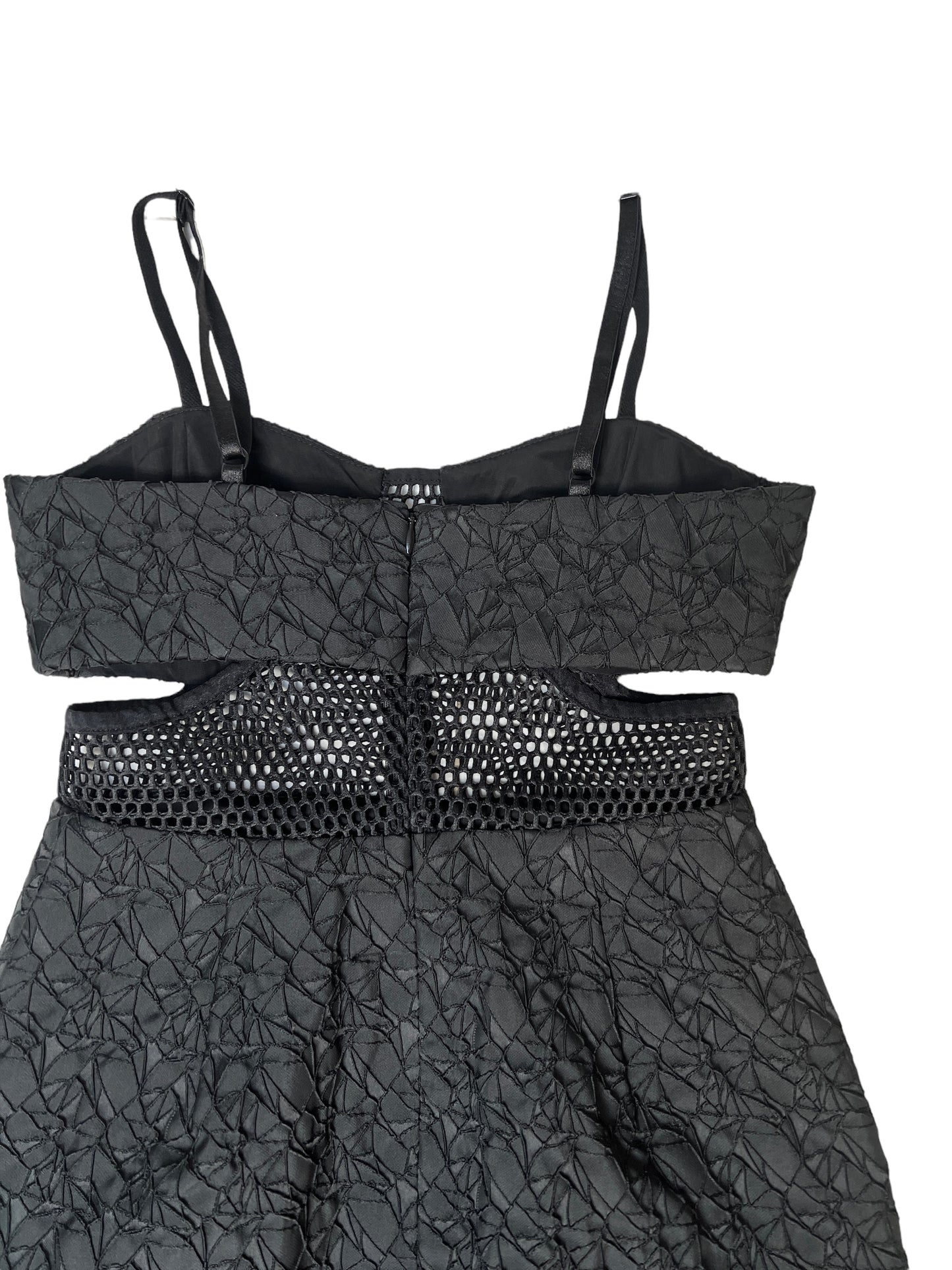 Black Mesh Cutout Dress - 2