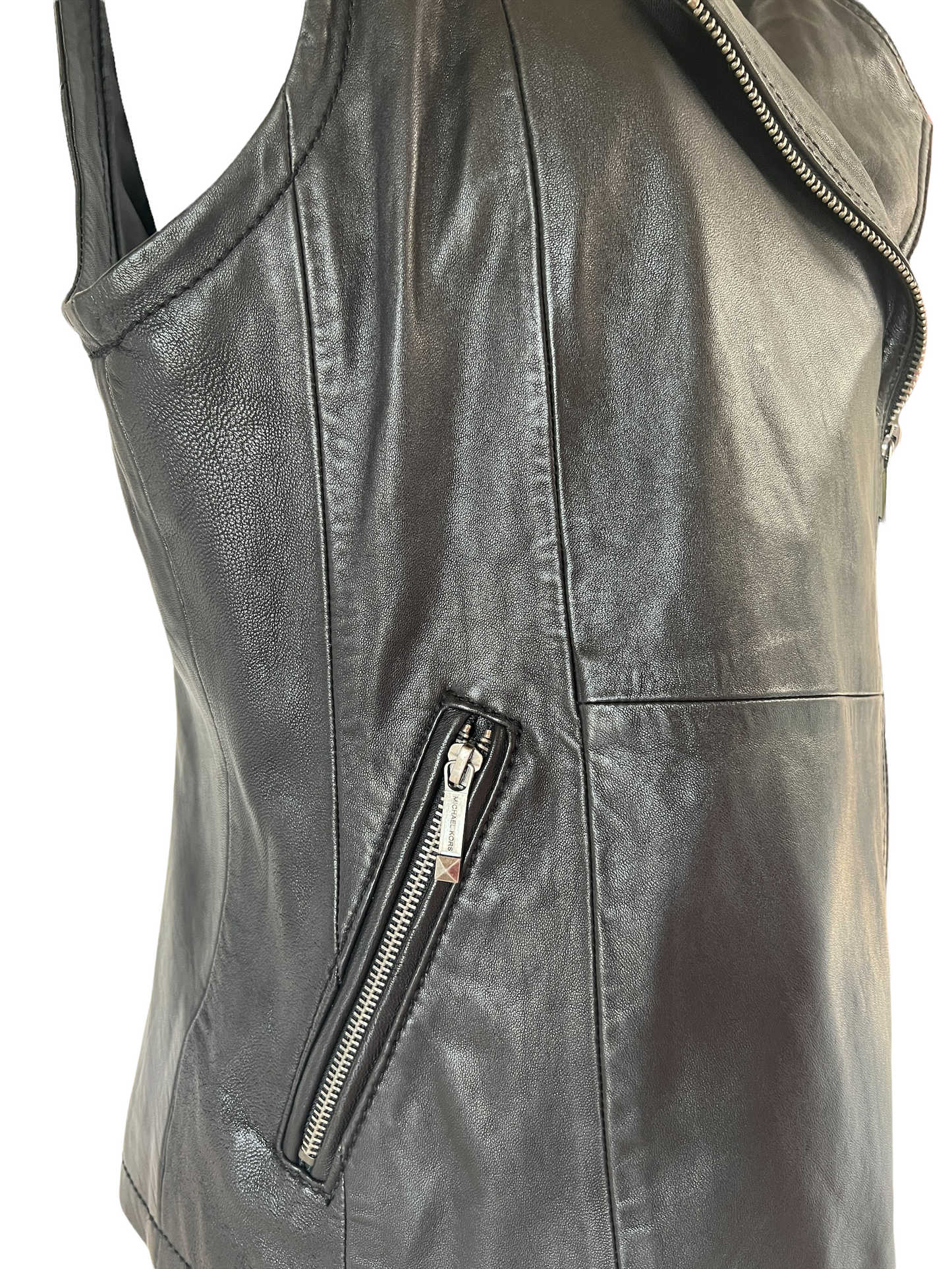 Leather Vest Jacket - M