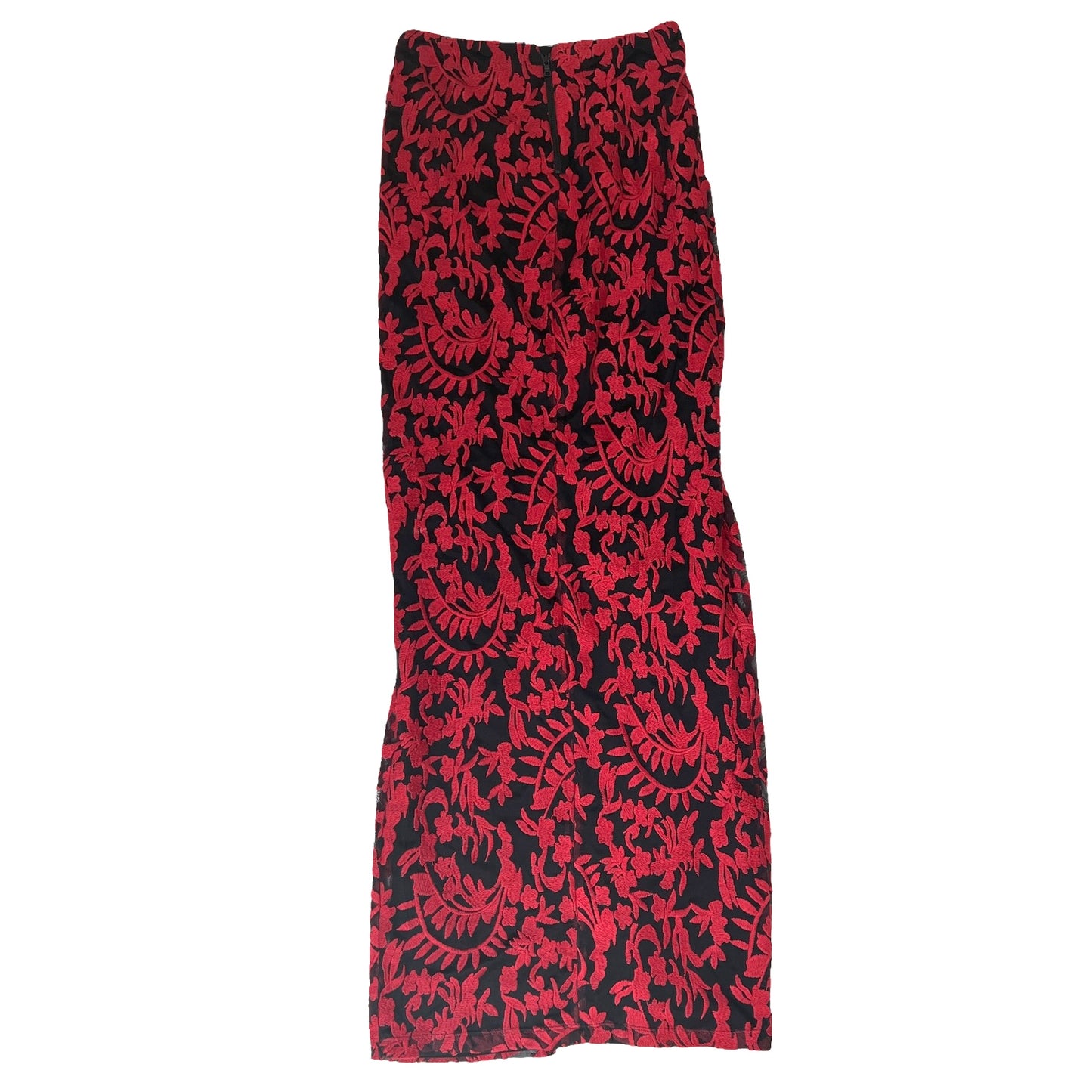 Black and Red Long Skirt - 2