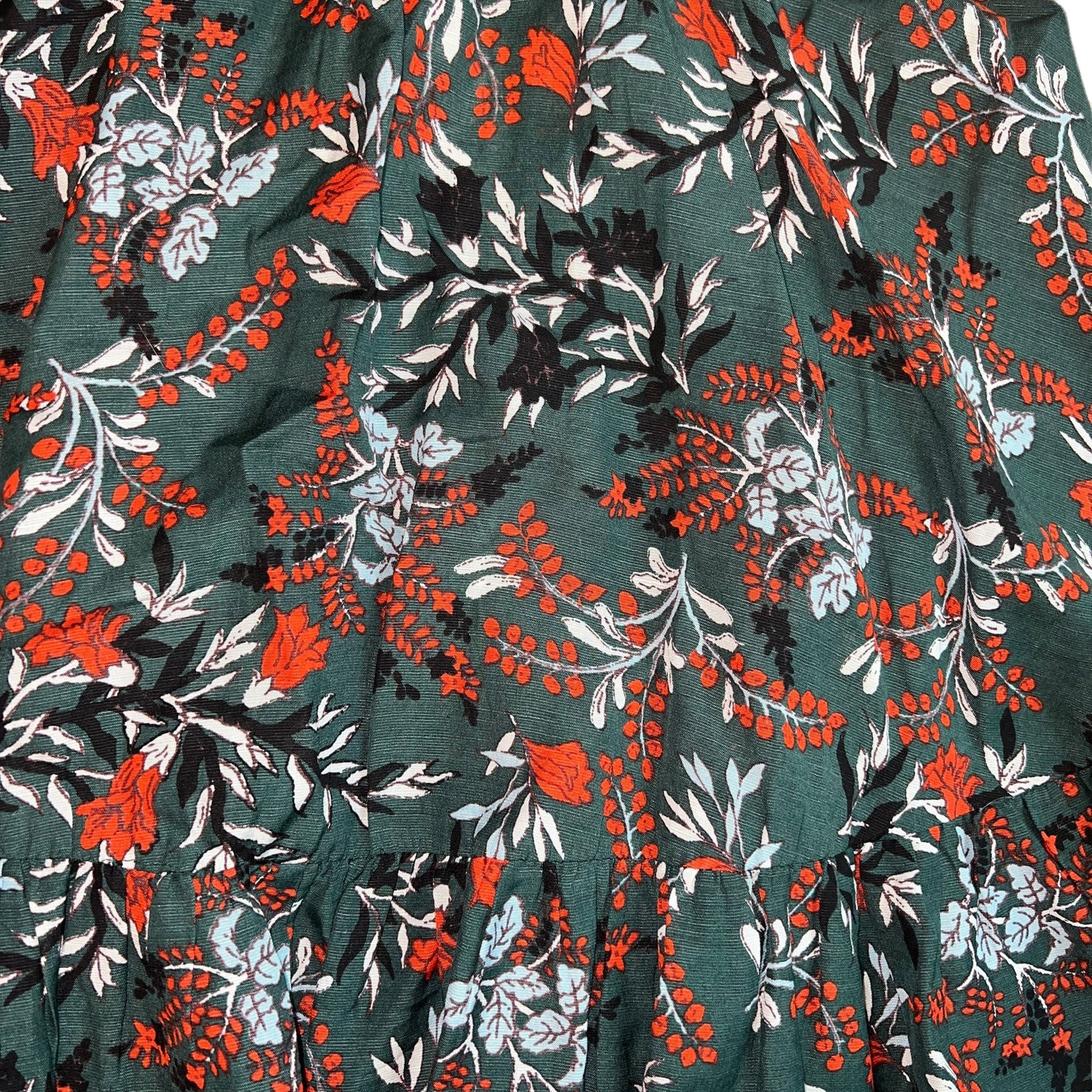 Green Floral Print Dress - S