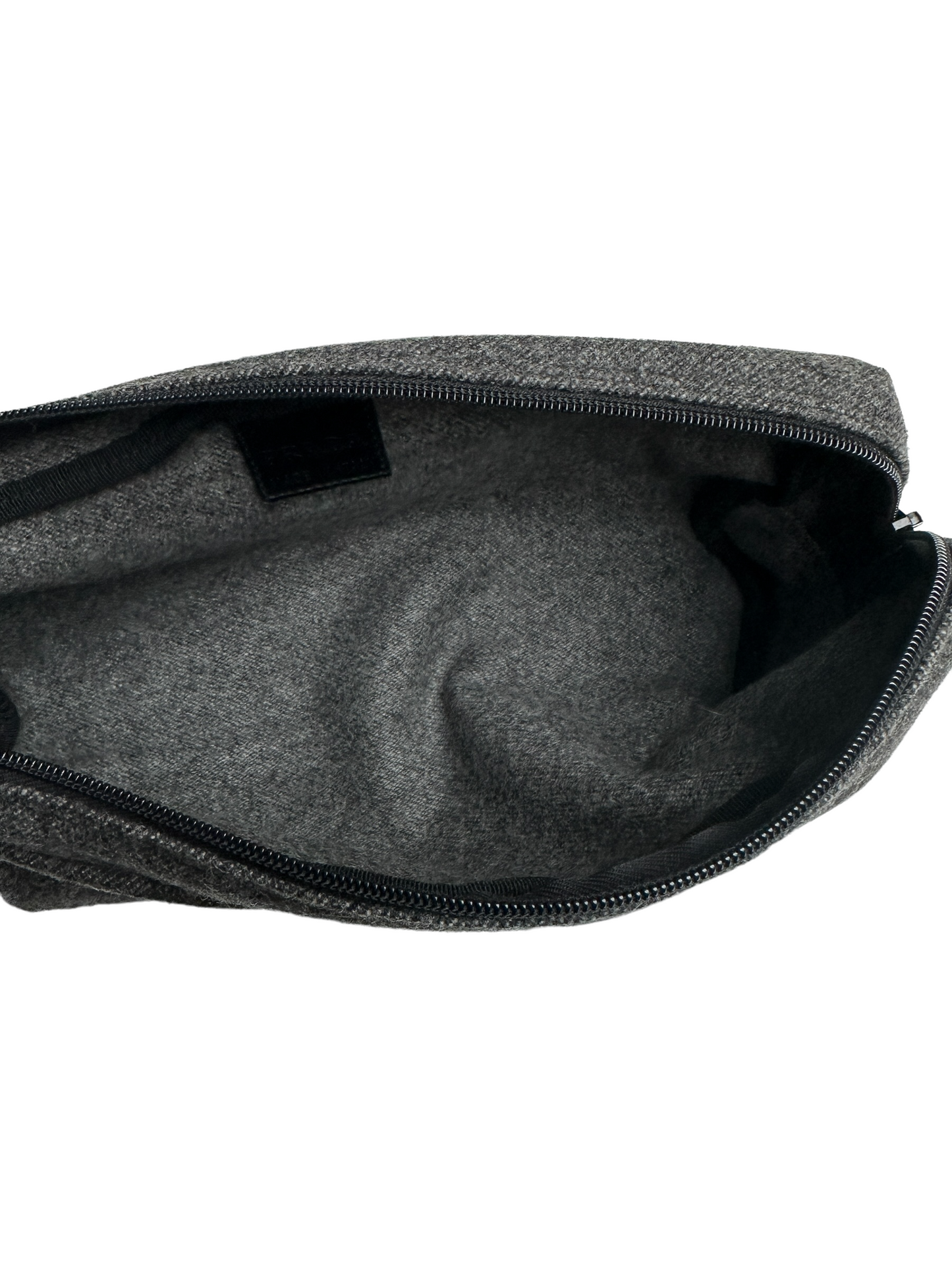 Grey Wool Cosmetic Bag
