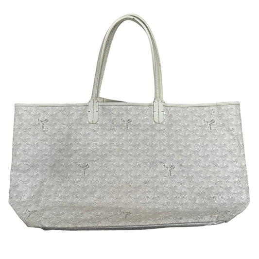 White Goyardine St. Louis Tote w/Pouch