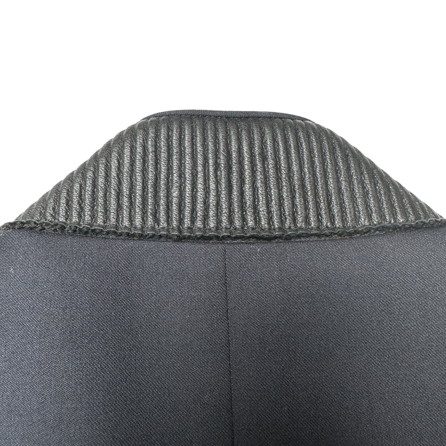 Navy & Black Blazer w/Leather - S