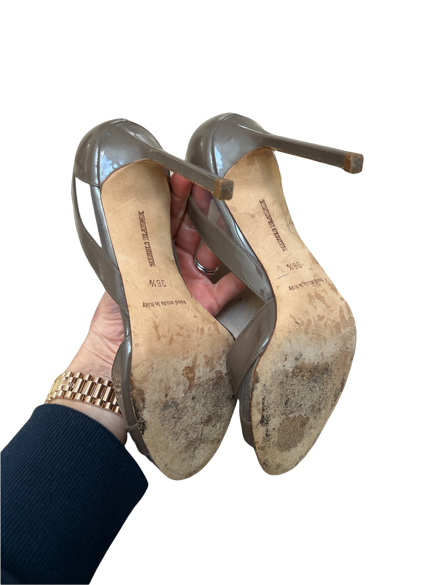 Patent and PVC Sandals - 6.5