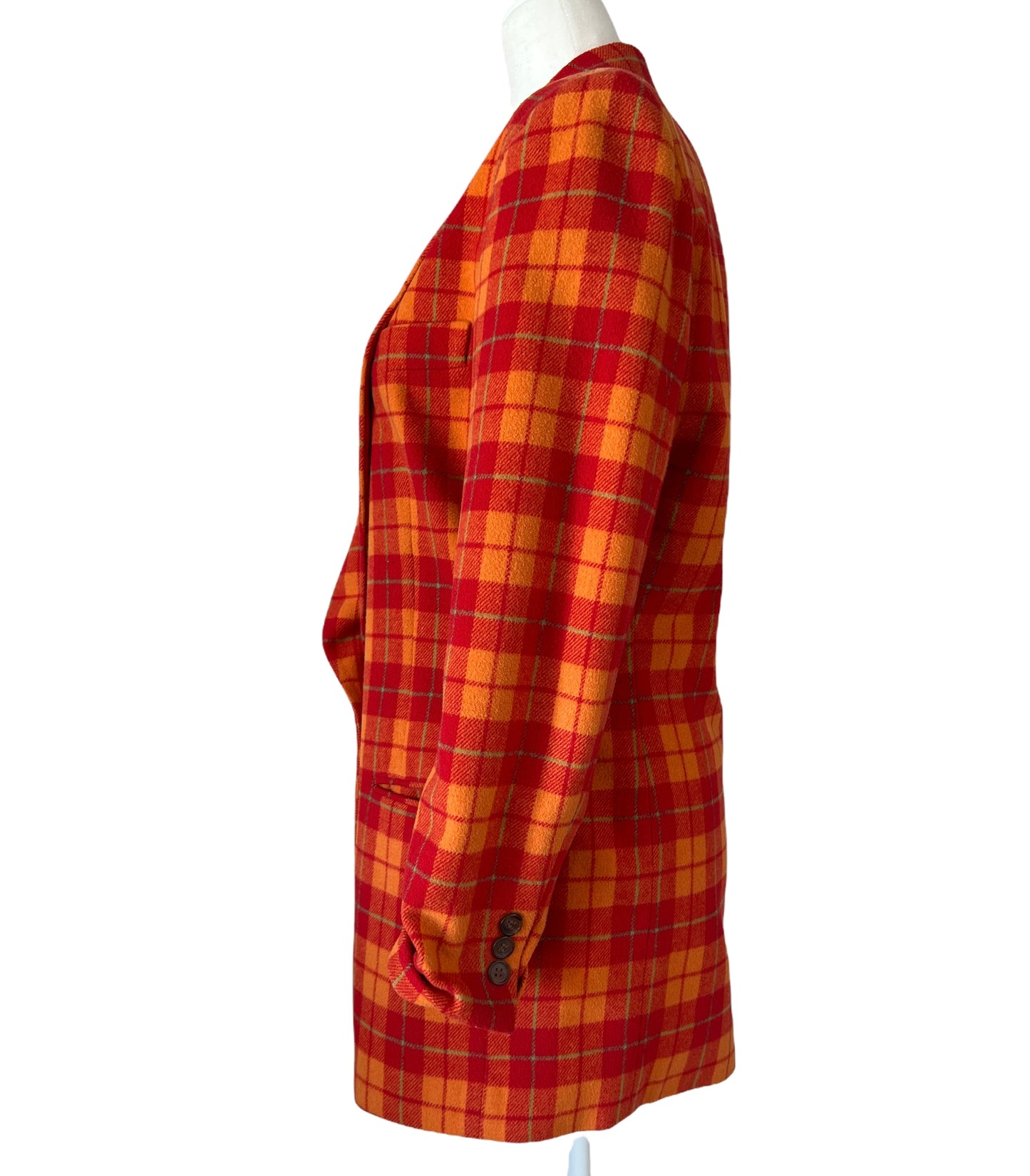Vintage Orange Checker Blazer - M