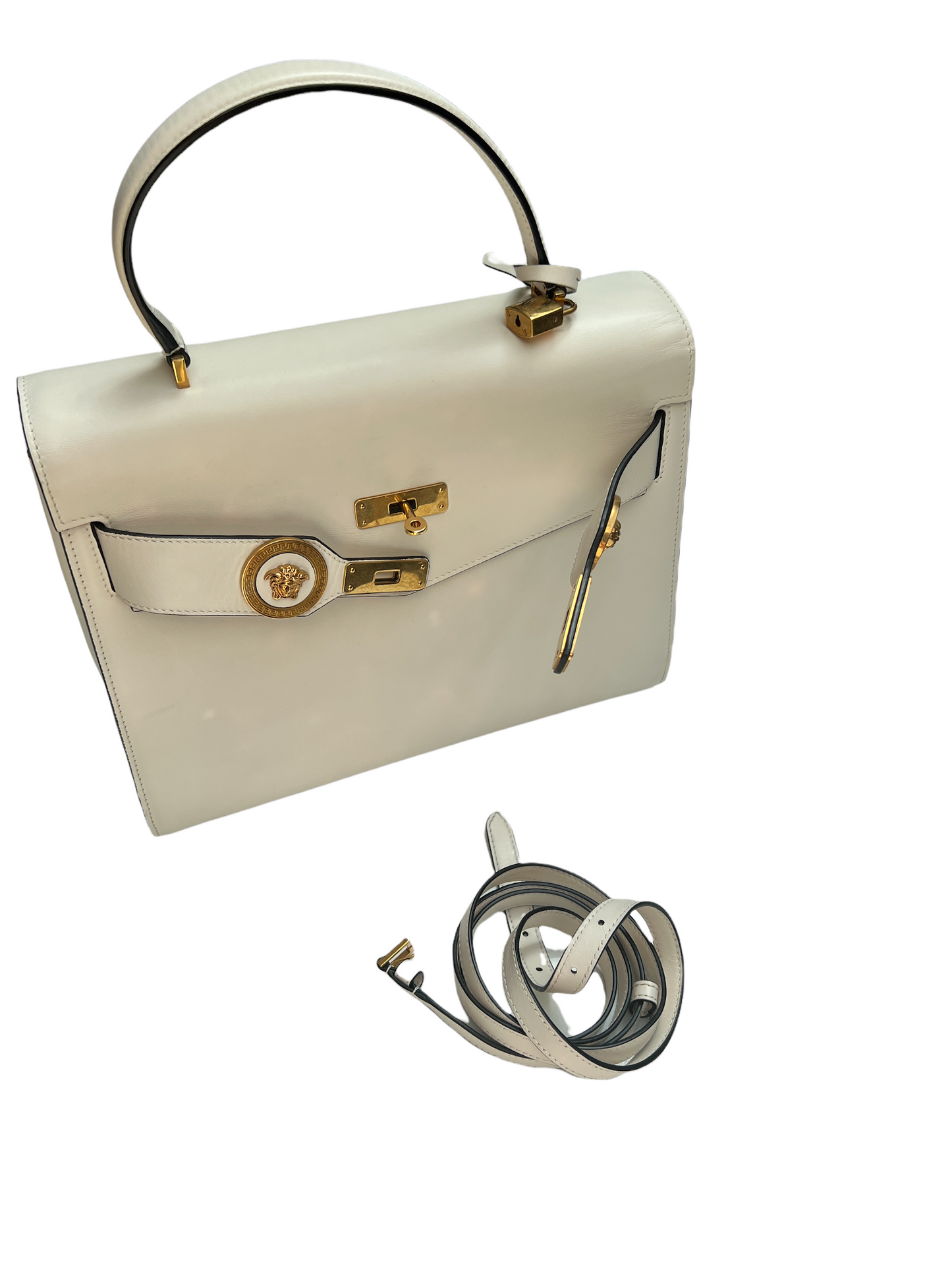 Vintage Cream Leather Bag