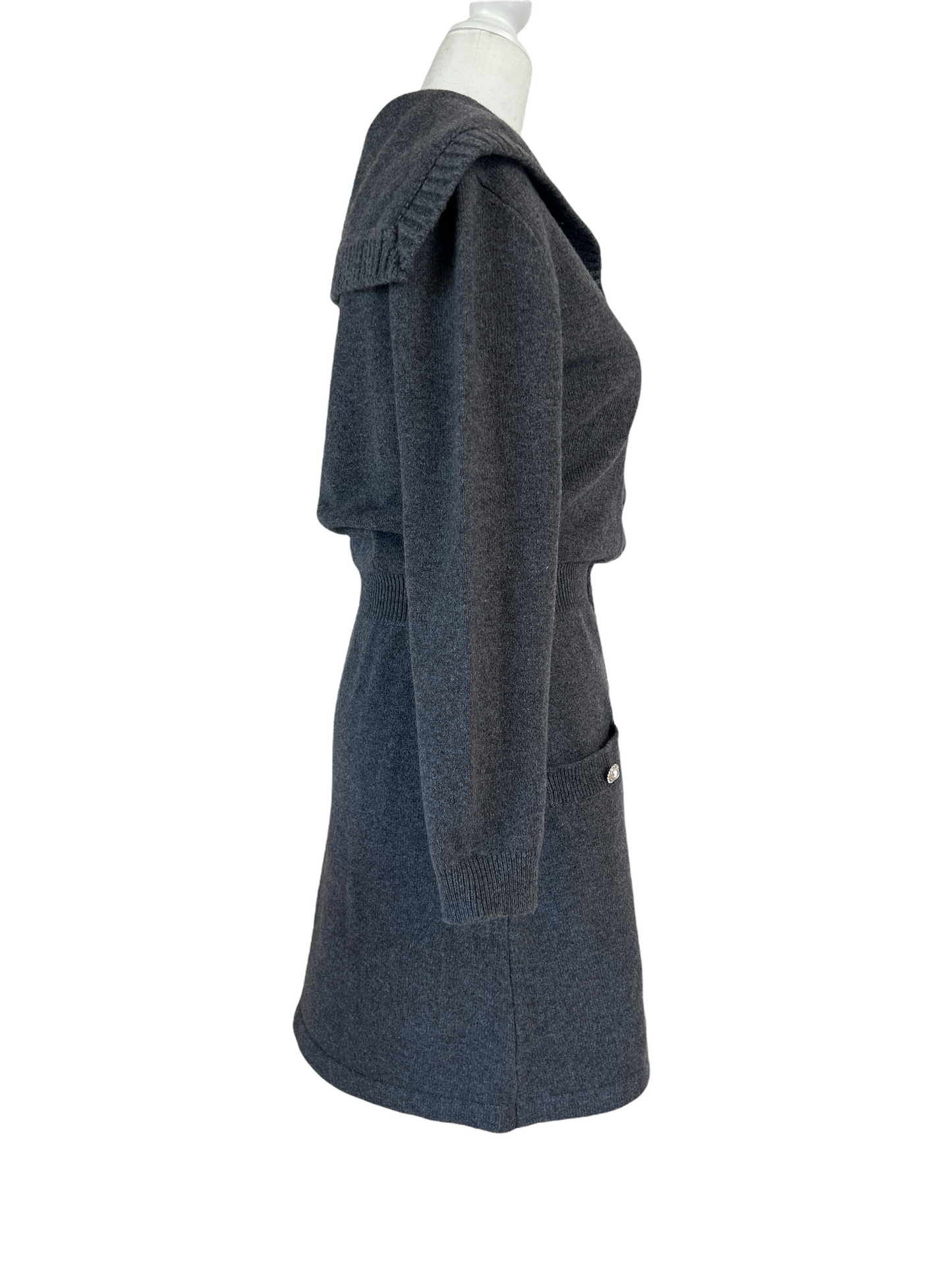 Grey Long Sweater Jacket - S