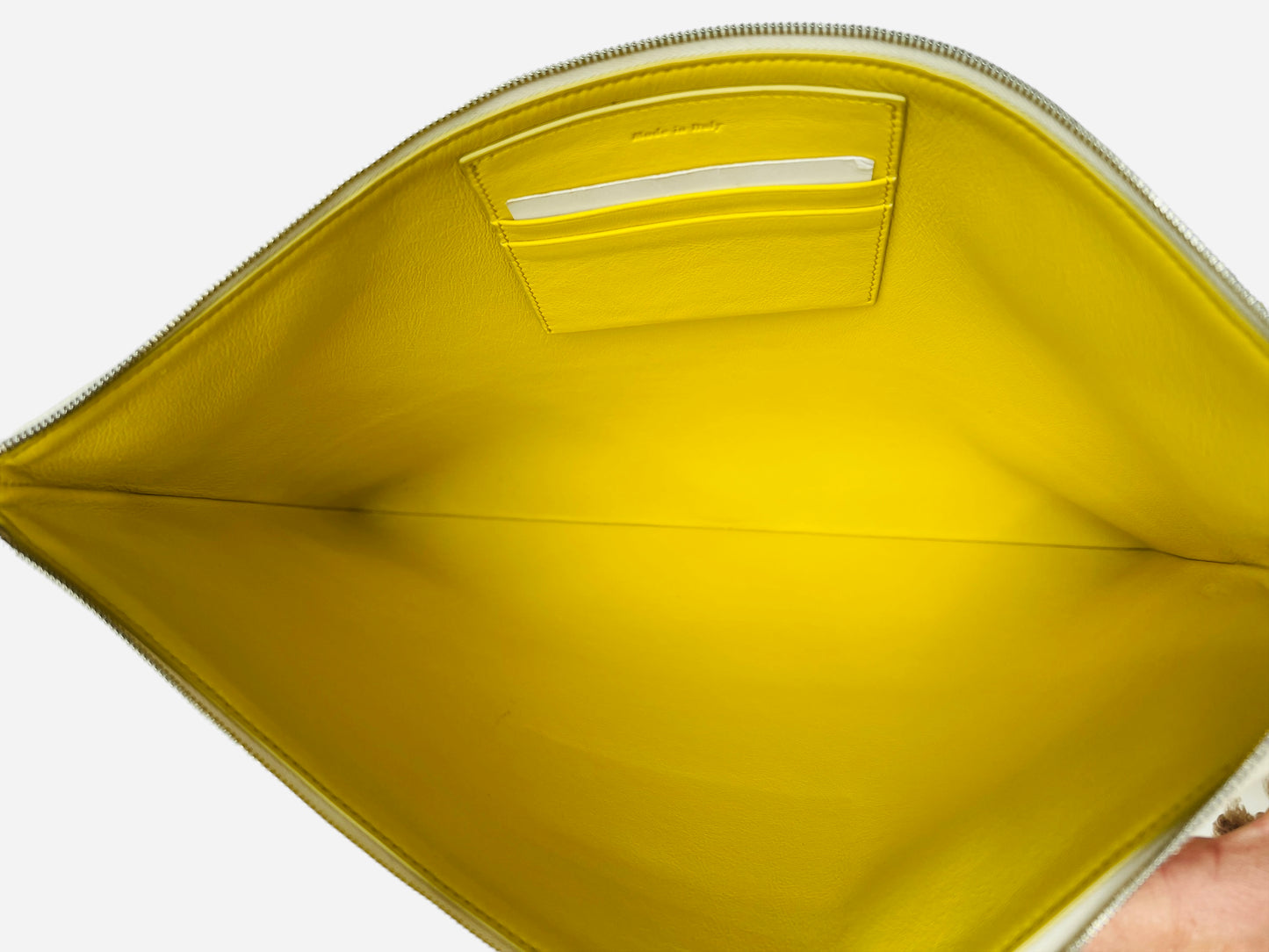 Leather and Fabric Clutch