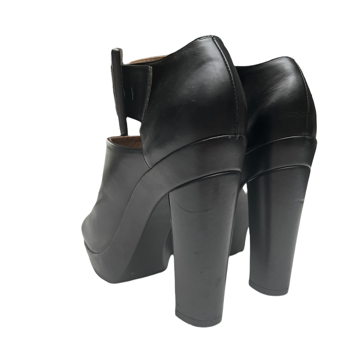 Black Leather Sandals with Buckles - 7.5
