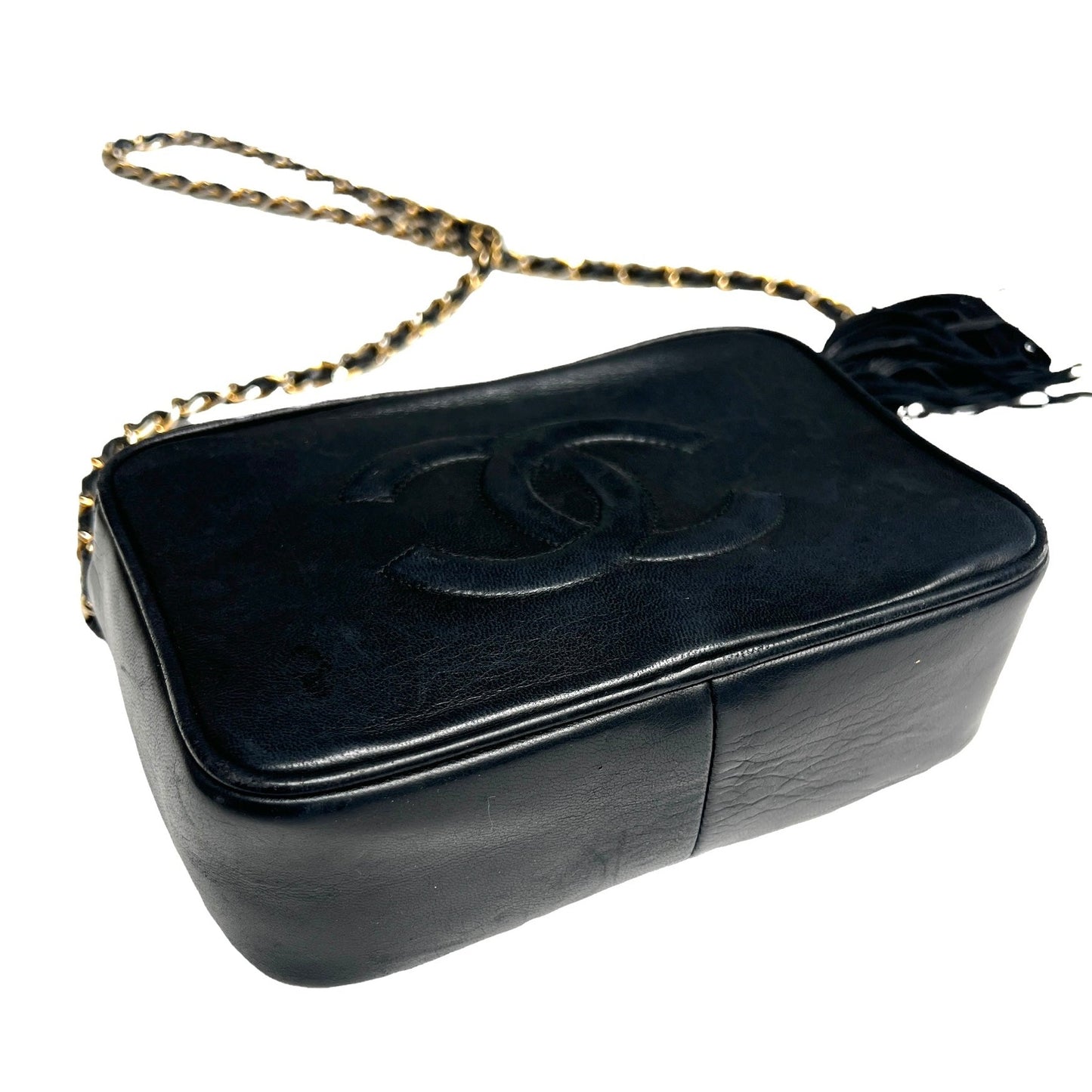 Vintage Black Leather Camera Bag