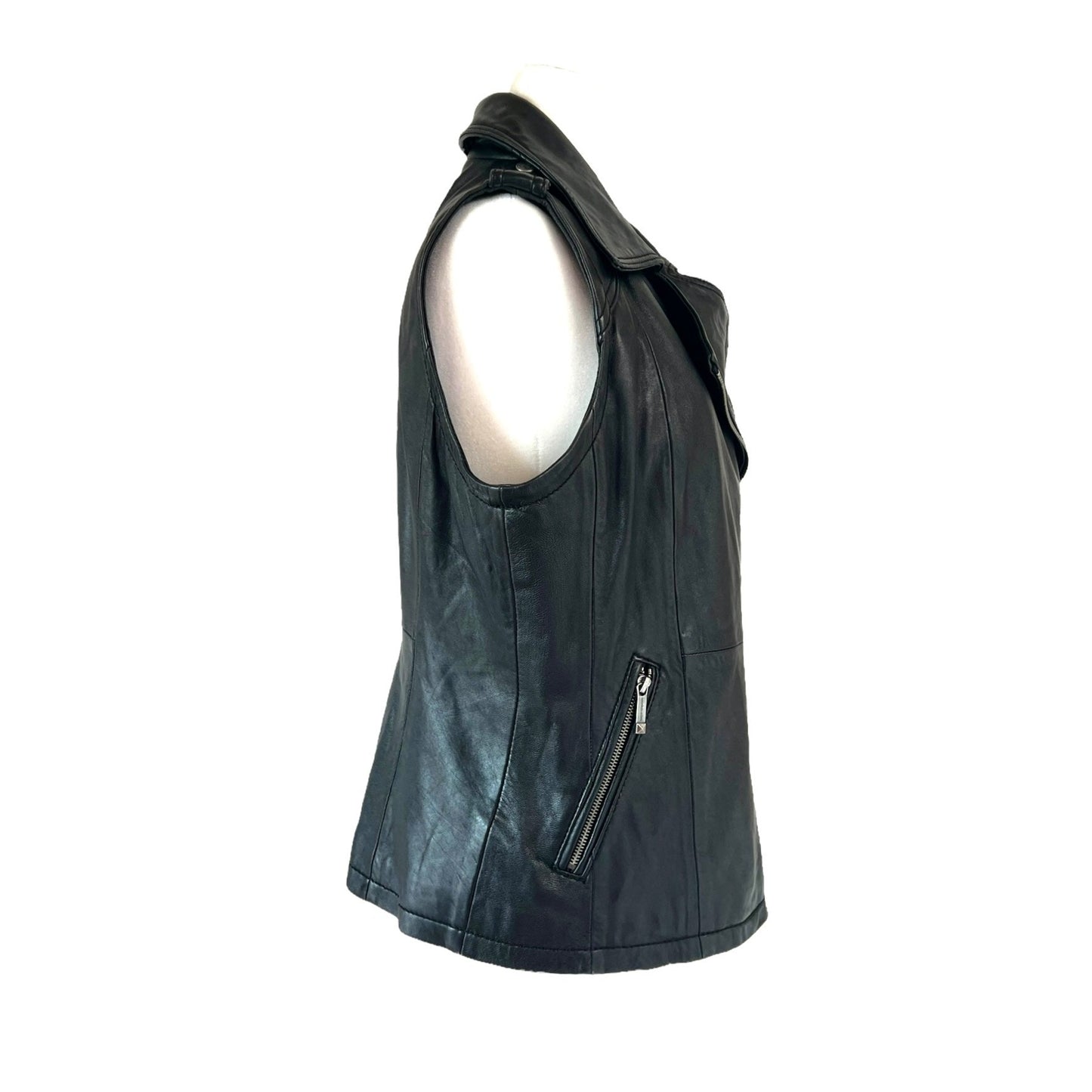 Leather Vest Jacket - M