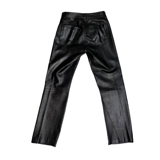 Men's Black Leather Pants - XS
