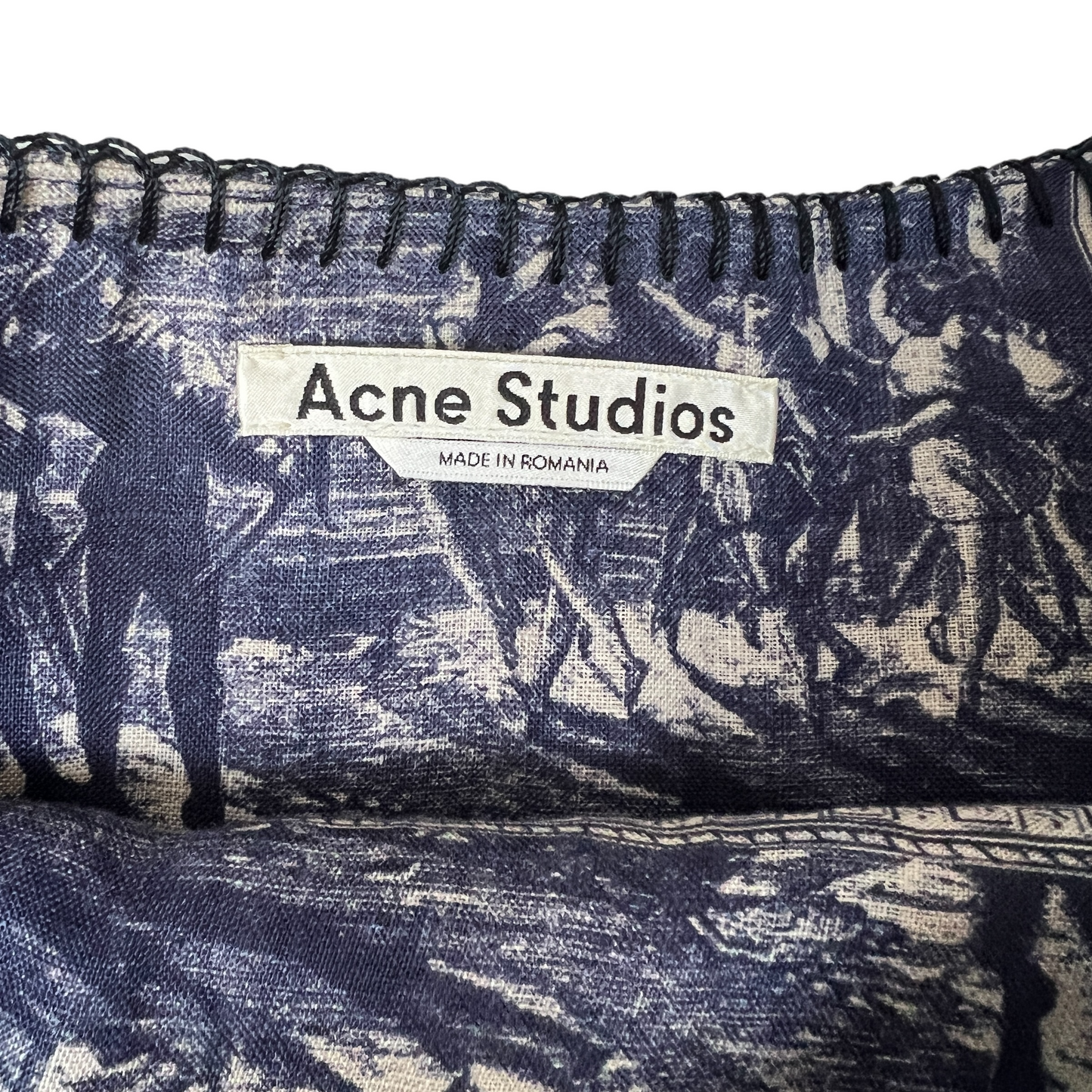 Navy Print Skirt - XS
