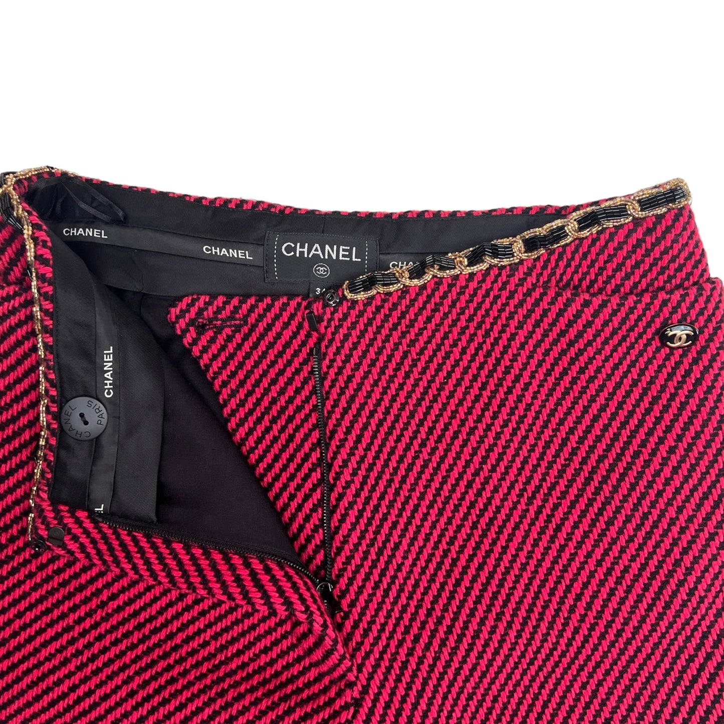 Red Tweed Pants - XS