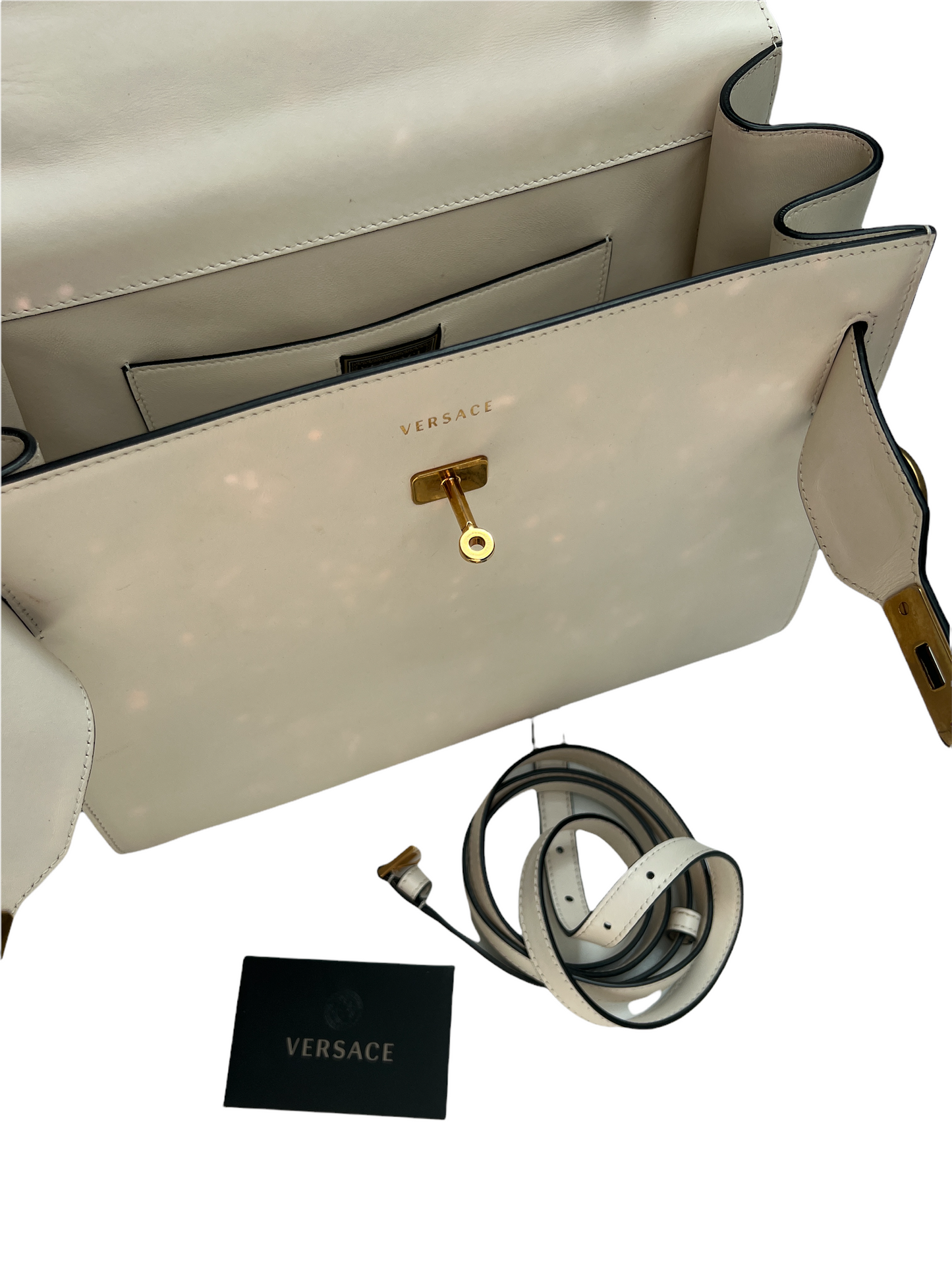 Vintage Cream Leather Bag