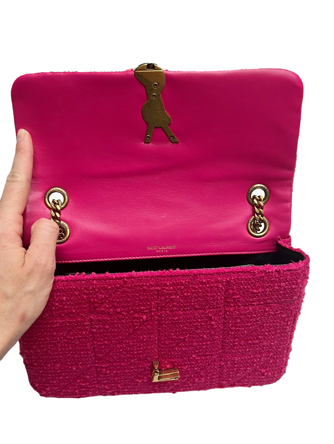 Jamie Pink Tweed Bag
