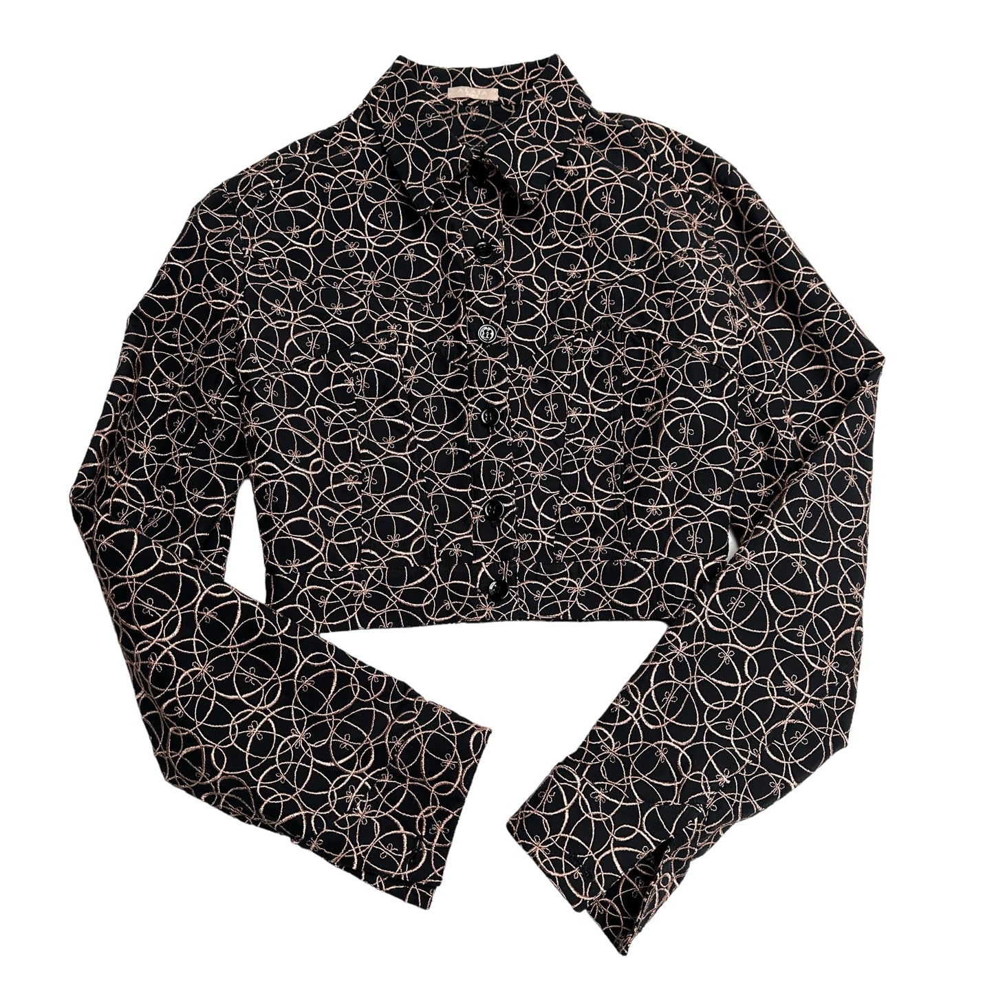 2022 Black Cotton Cropped Jacket - S