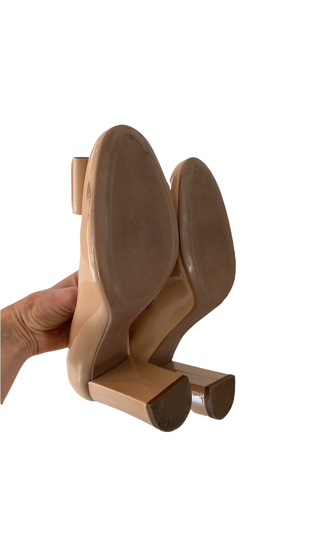 Nude Patent Leather Pumps - 9.5