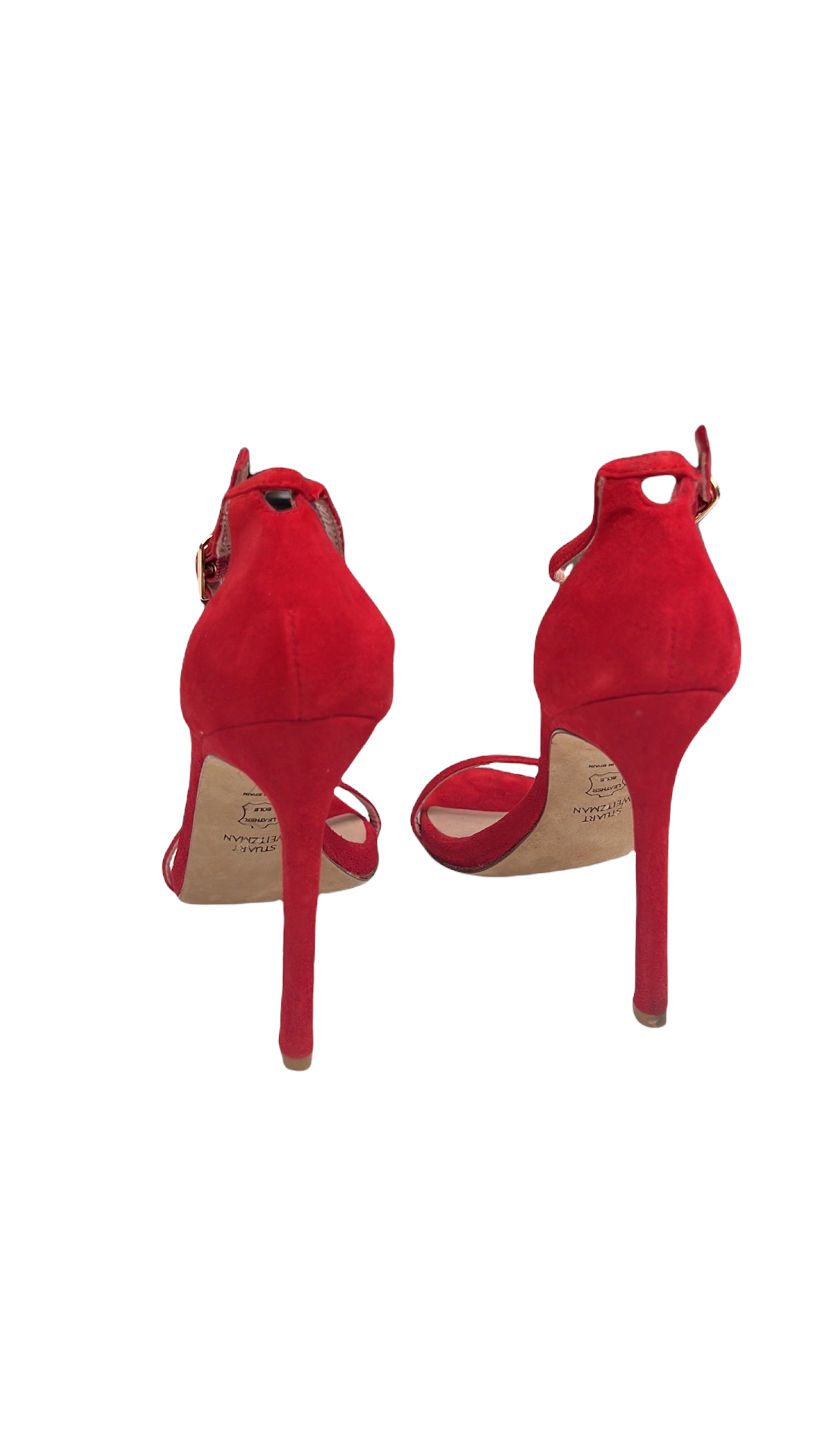 The Nudist Red Suede Heels - 5