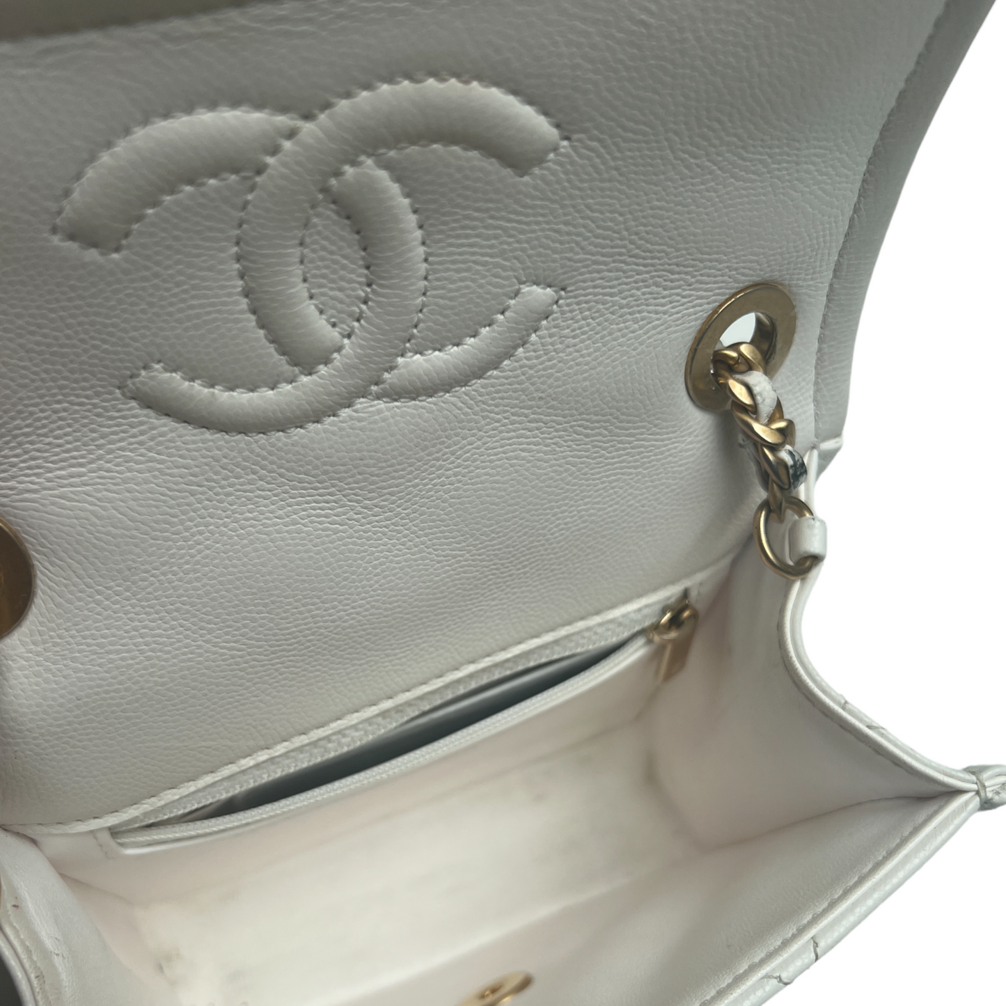 2021 Mini Square White Flap Bag