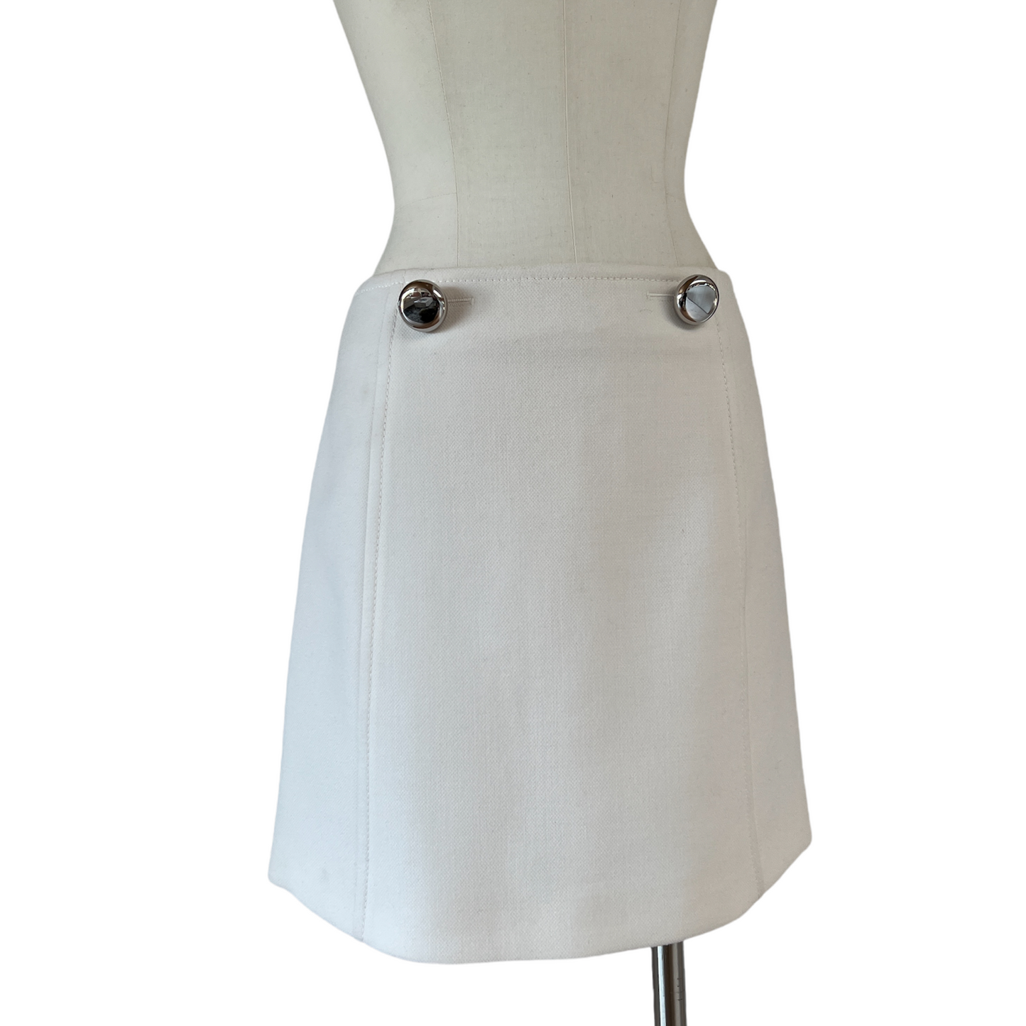 White Wool Jacket and Skirt Set - S