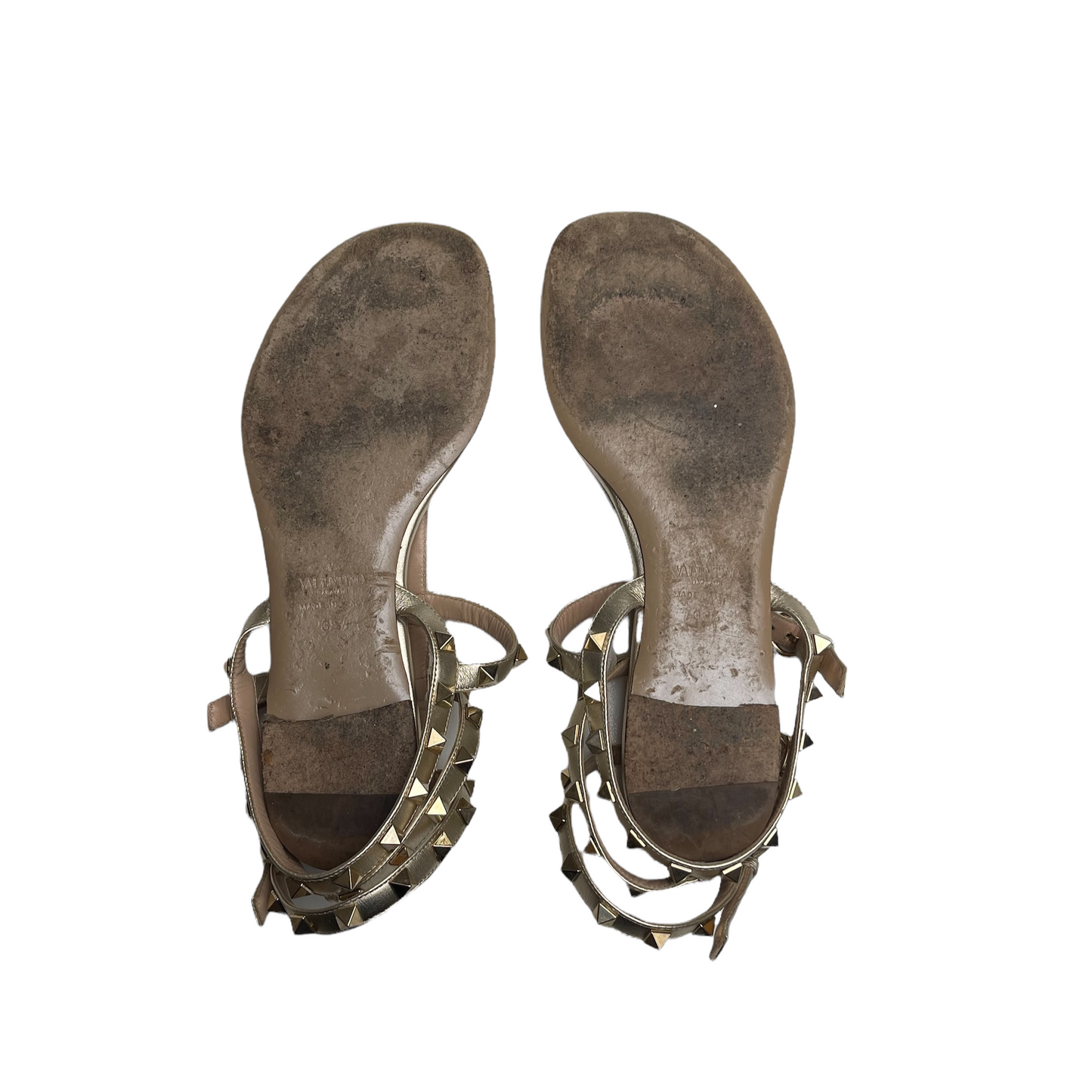 Gold Leather Gladiator Sandals - 7.5