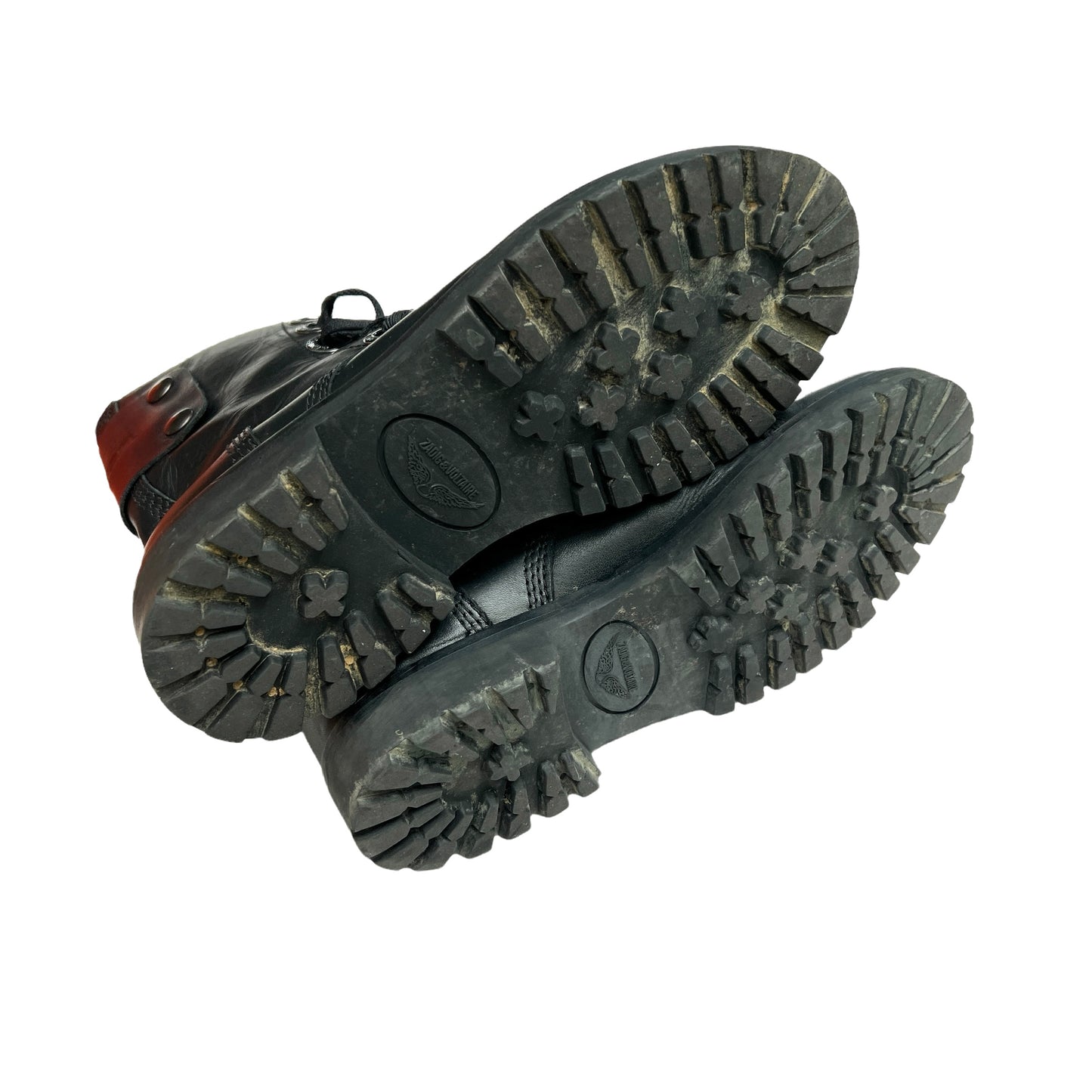 Black Combat Leather Boots - 7