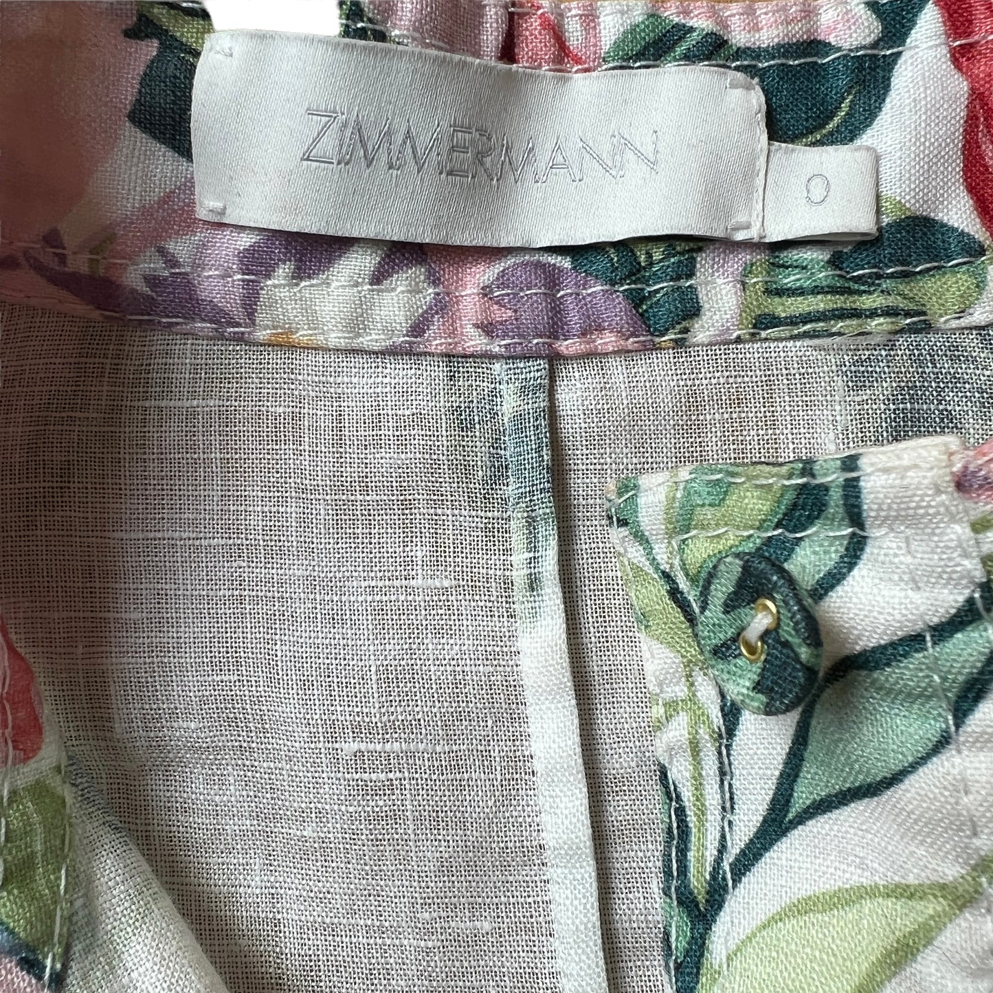 Floral Linen Jumpsuit - 0