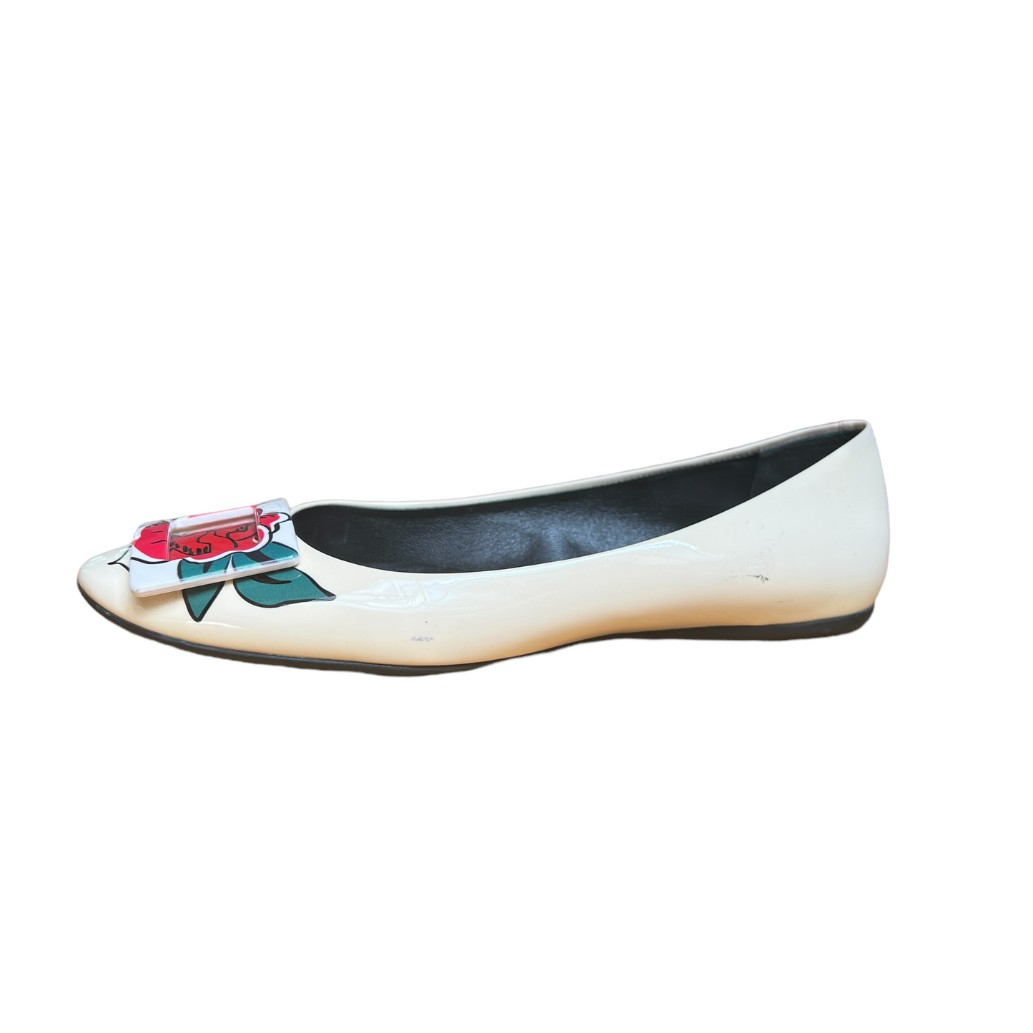 Cream Patent Flats - 8
