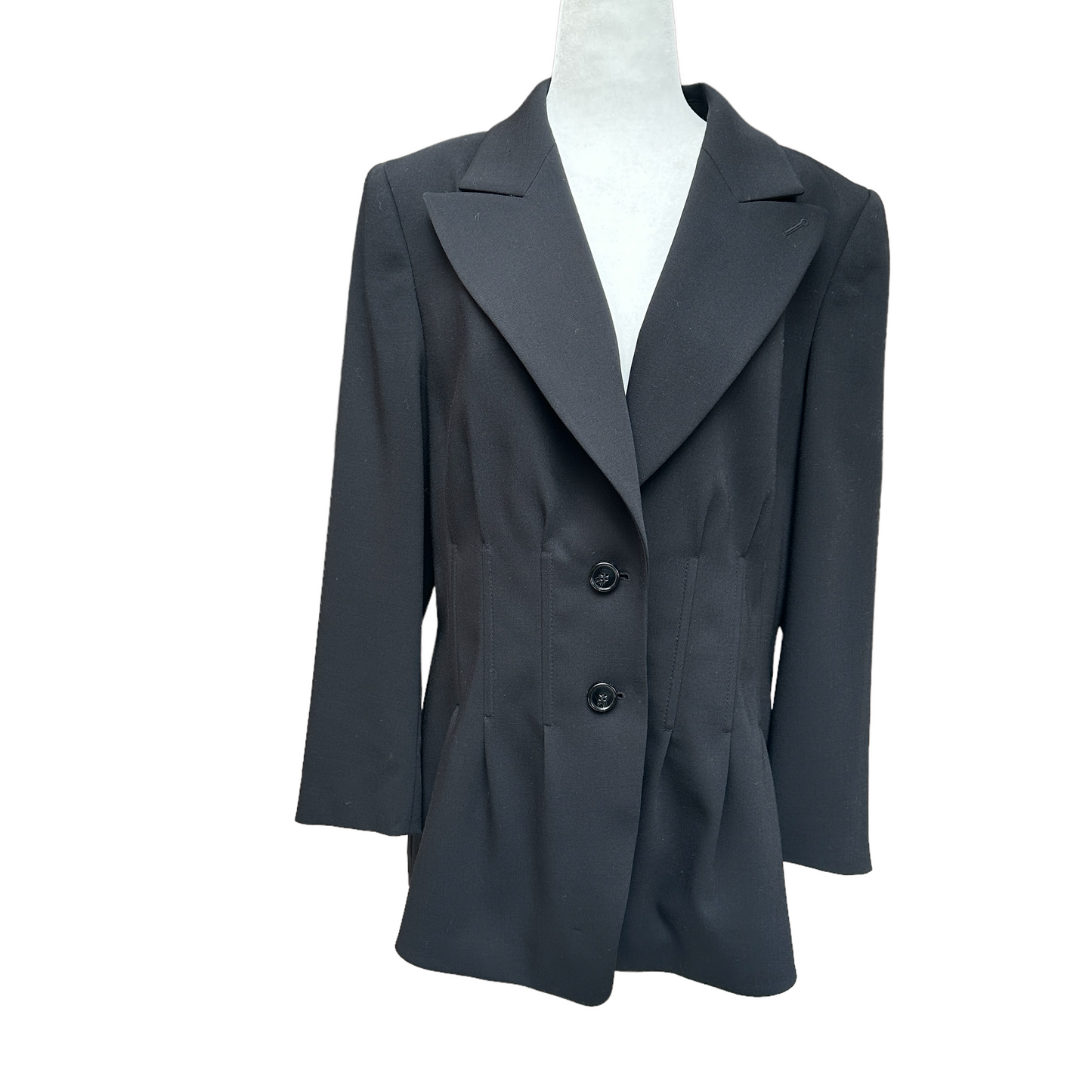 Vintage Black Wool Blazer - L
