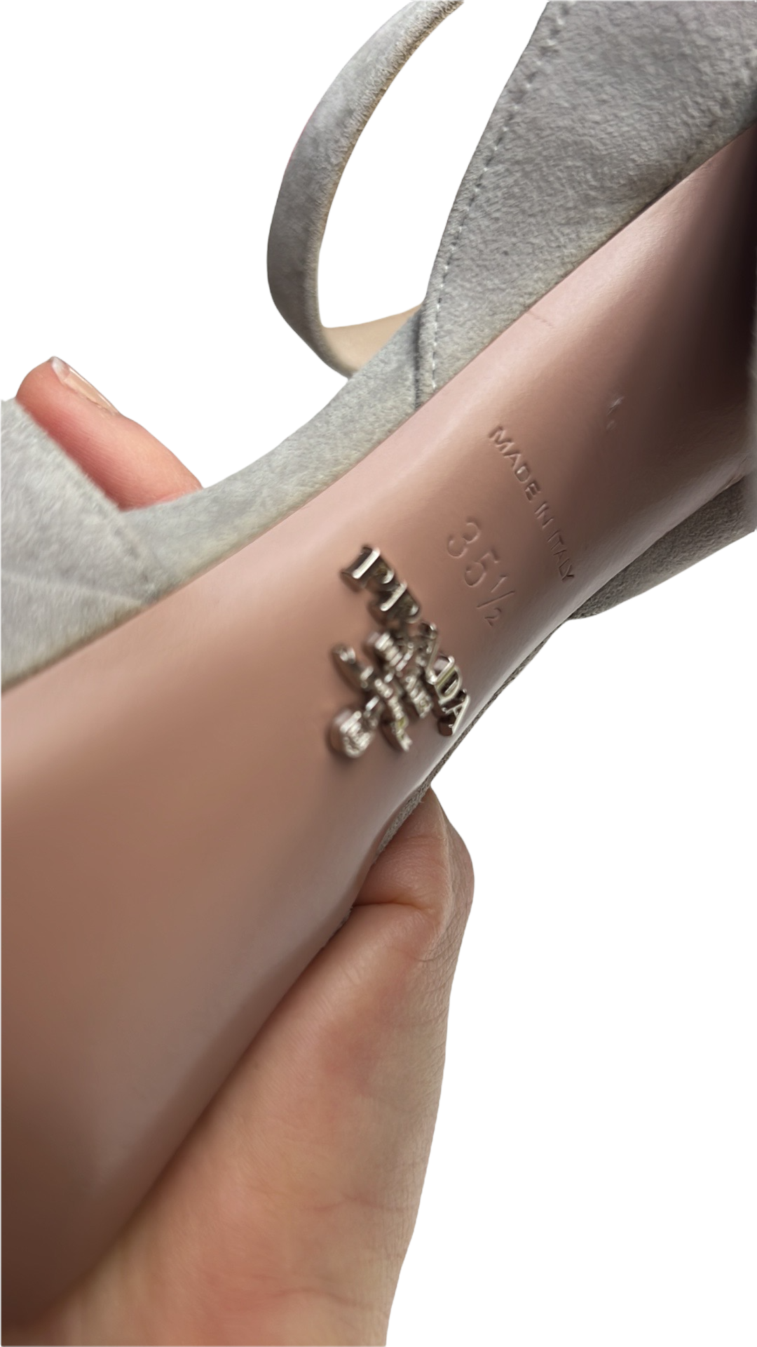 Pearl Grey Suede Platform Heels - 5.5