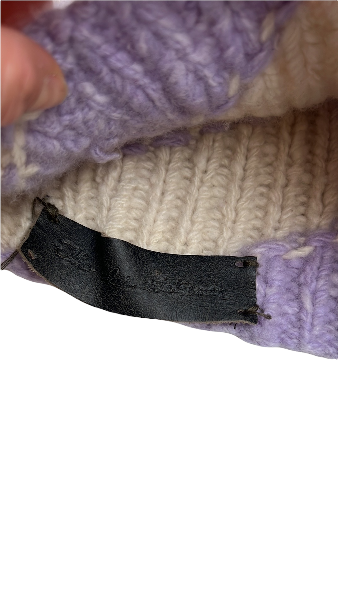 Lavender and Cream Beanie - OS