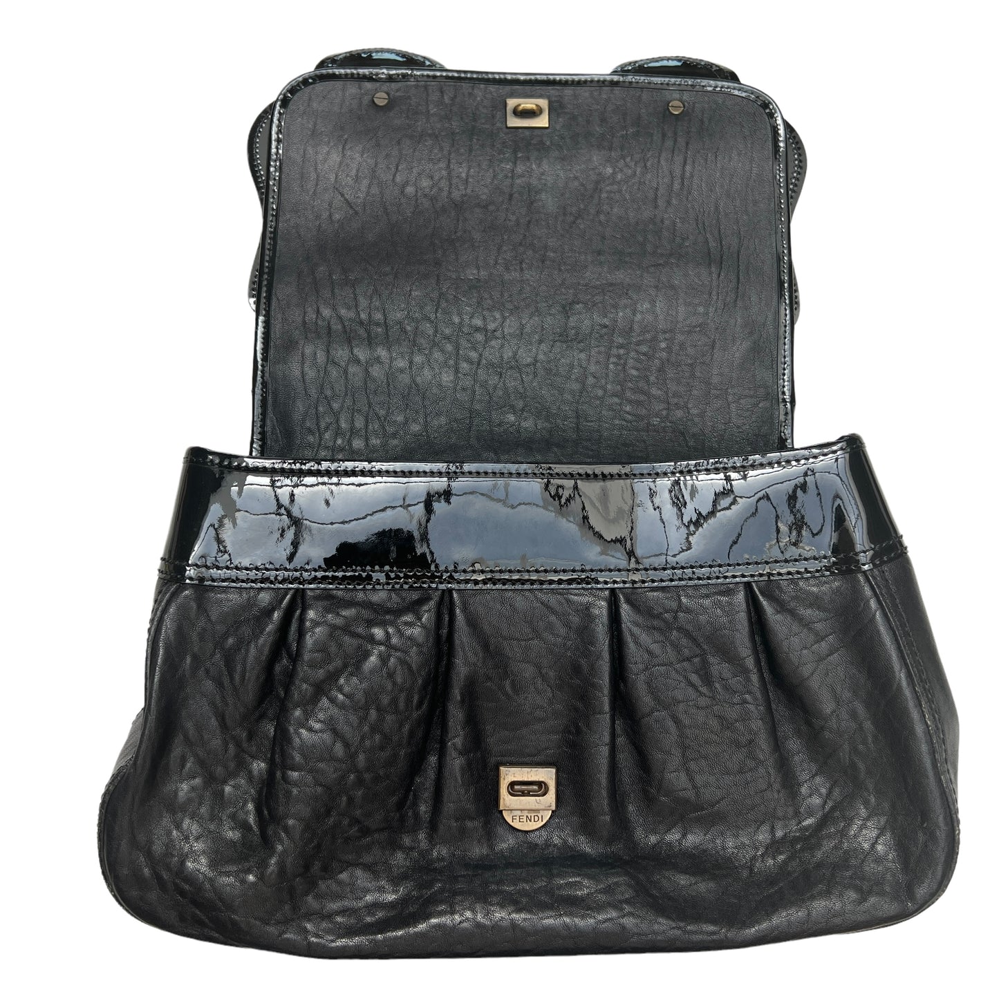 Black leather Tote Zucca Logo