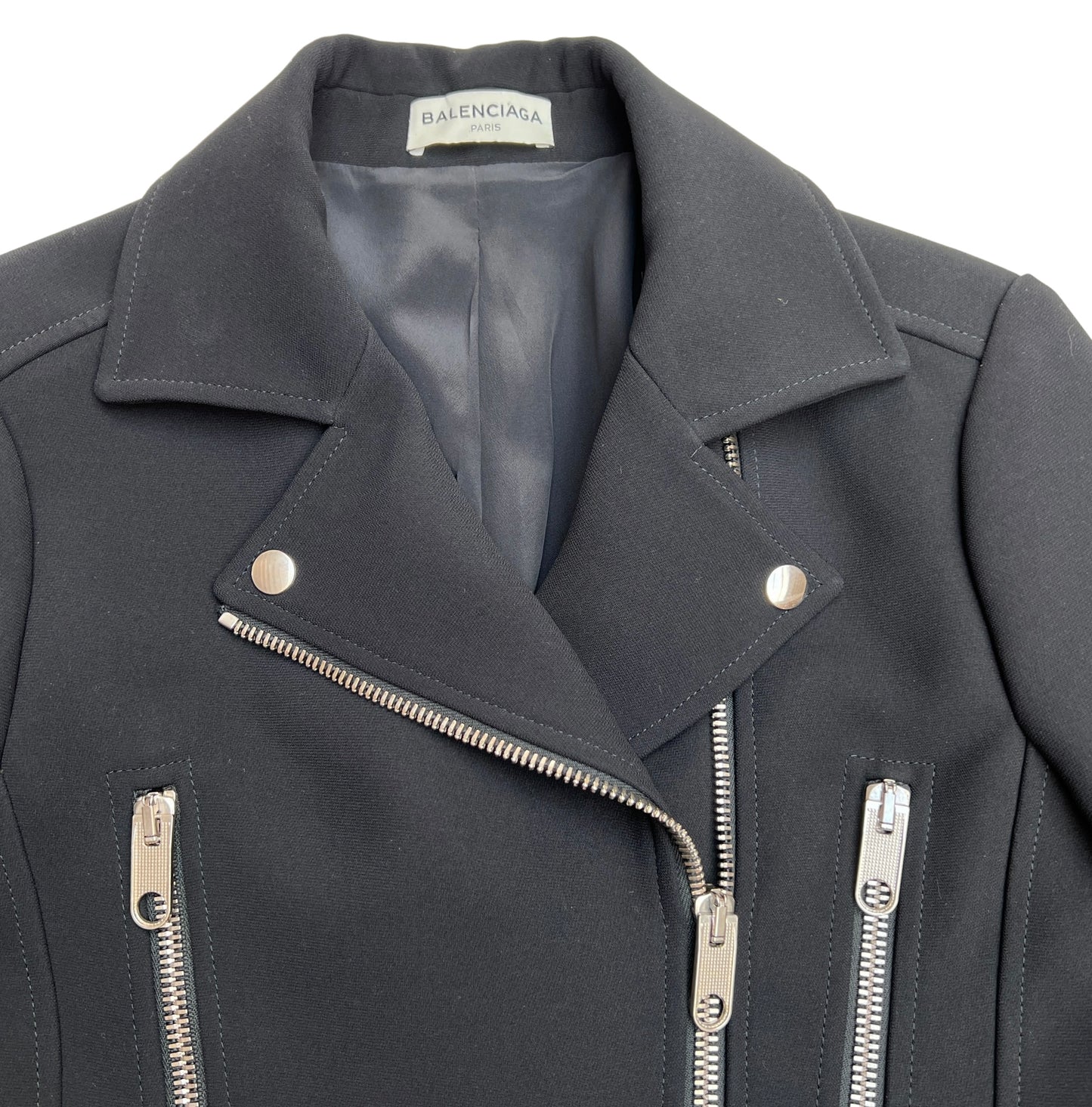 Fabric Moto Jacket - M