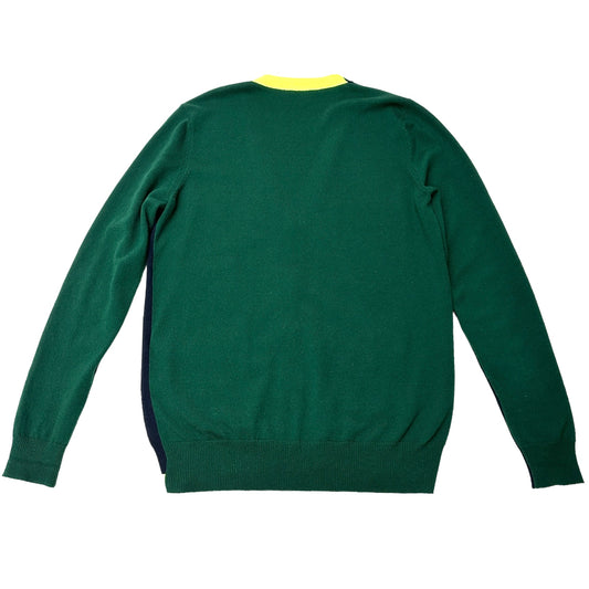 Green Cashmere Cardigan w/Logo - S