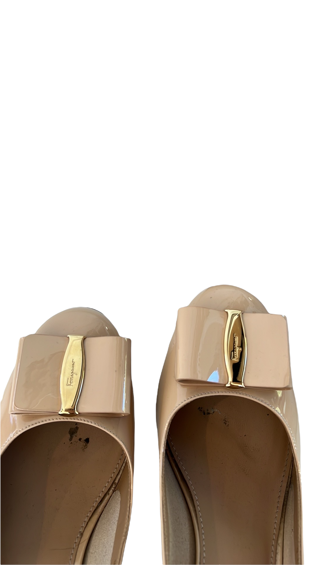 Nude Patent Leather Pumps - 9.5