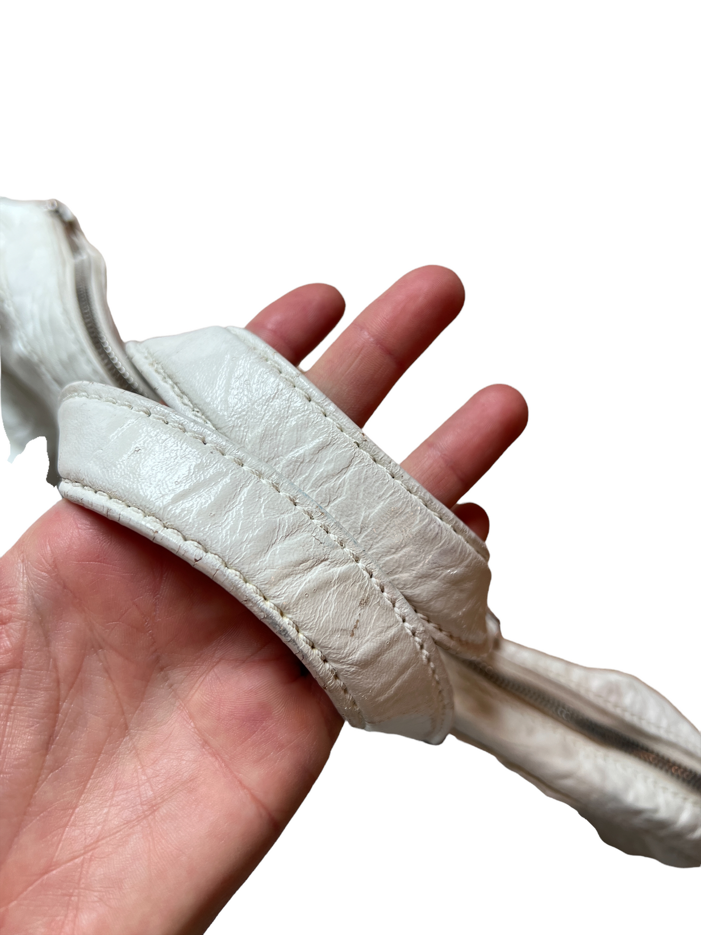 XL White Leather Nightingale Bag