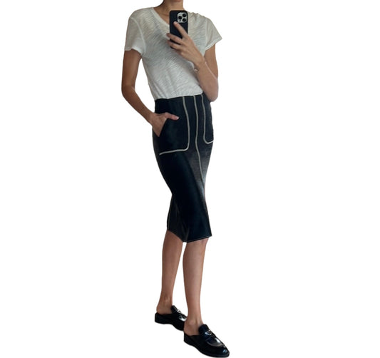 Black Straight Skirt - S