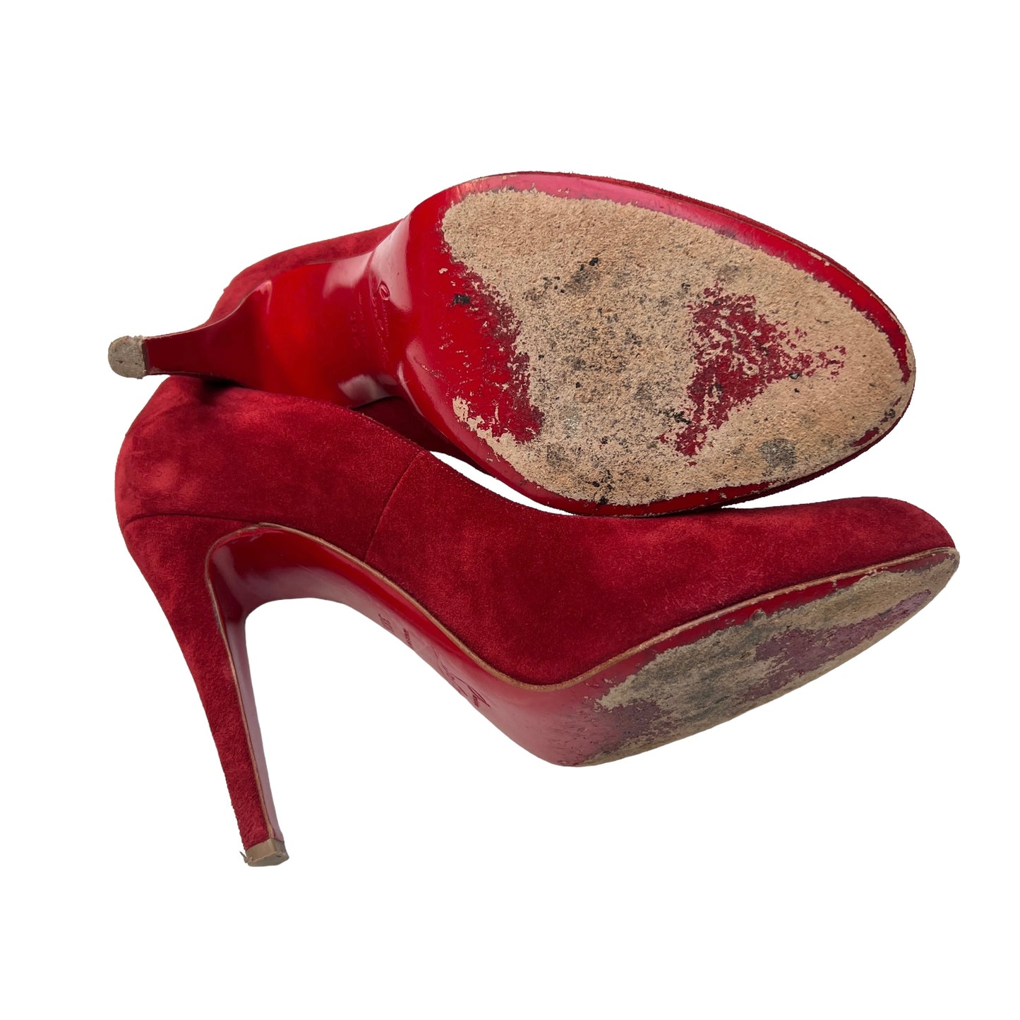 Red Suede Heels - 8.5