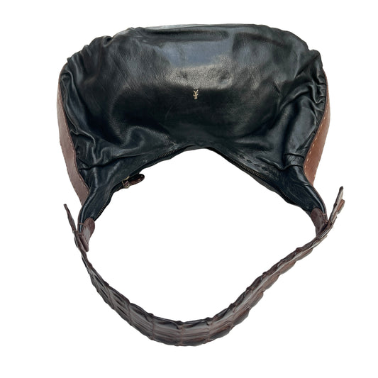 Black Hobo Bag with Aligator Handle