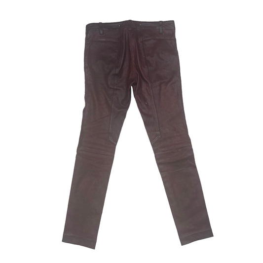 Deep Red Leather Pants - S