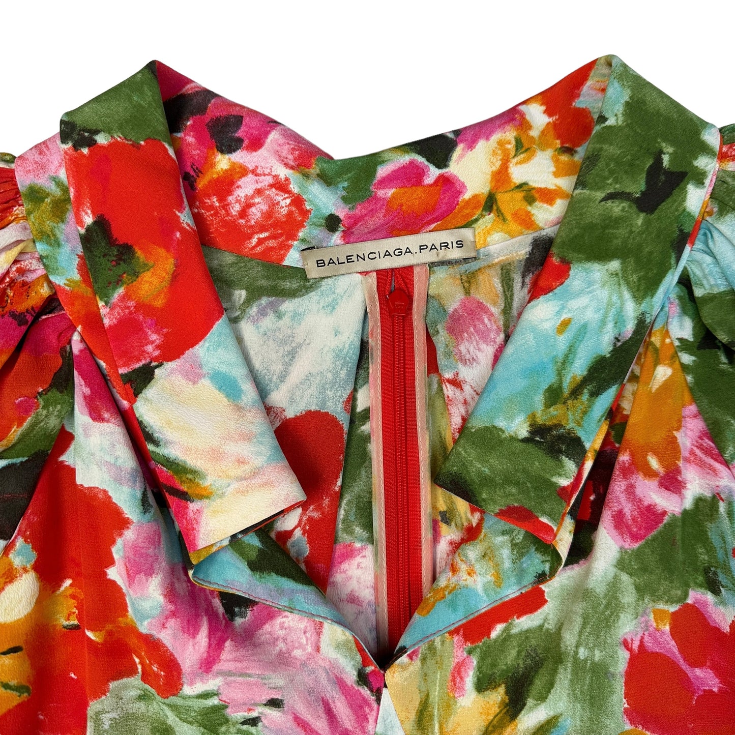 Flowery Silk Dress - M