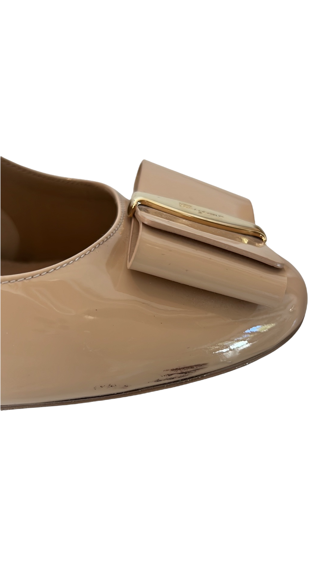 Nude Patent Leather Pumps - 9.5