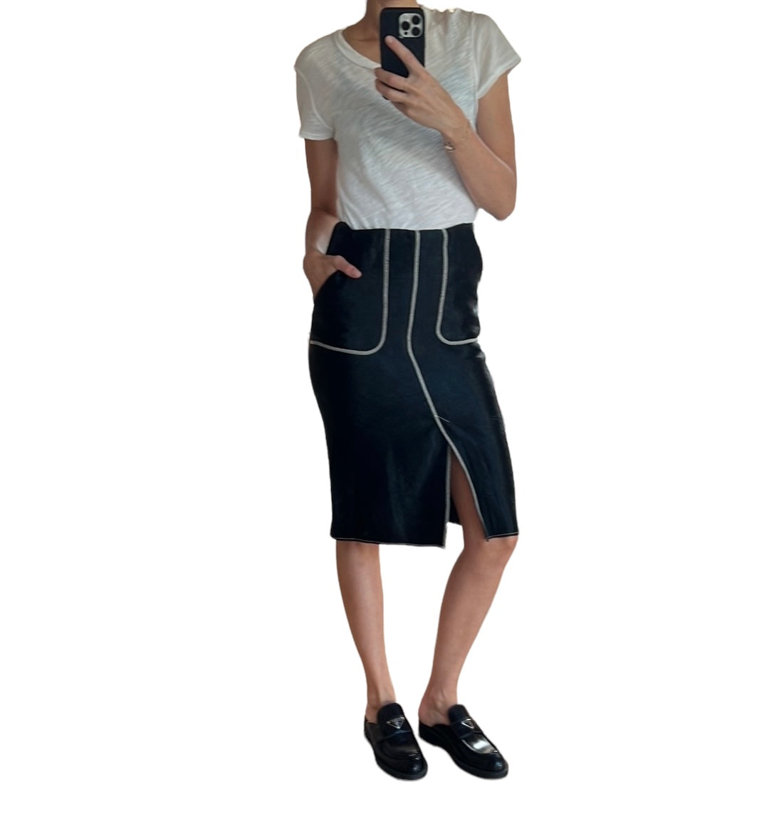 Black Straight Skirt - S