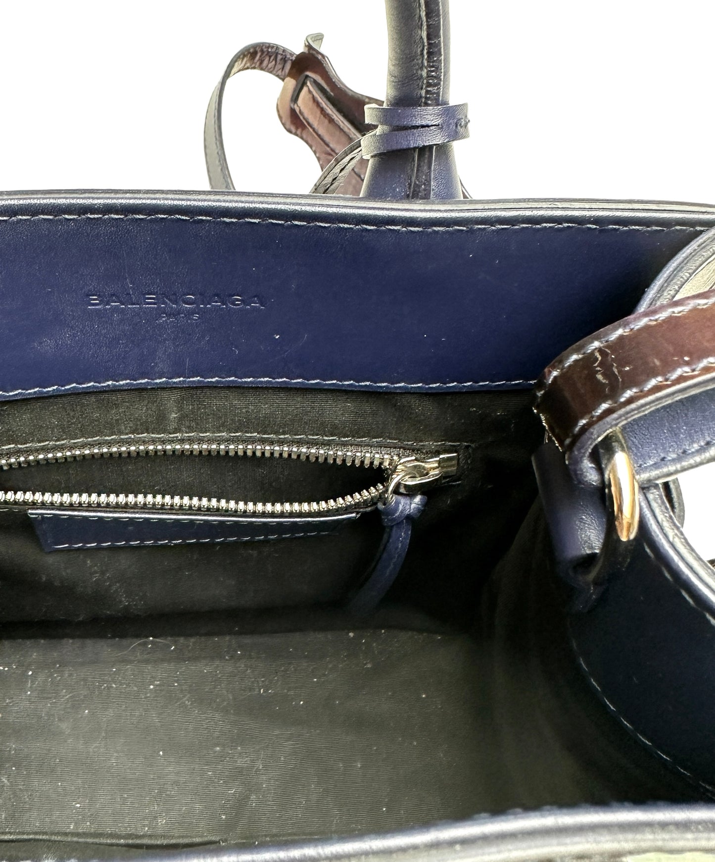 Blue Leather Mini Tote