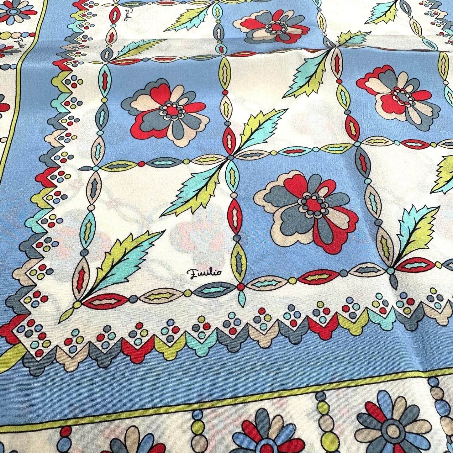 Blue & Green Silk Scarf